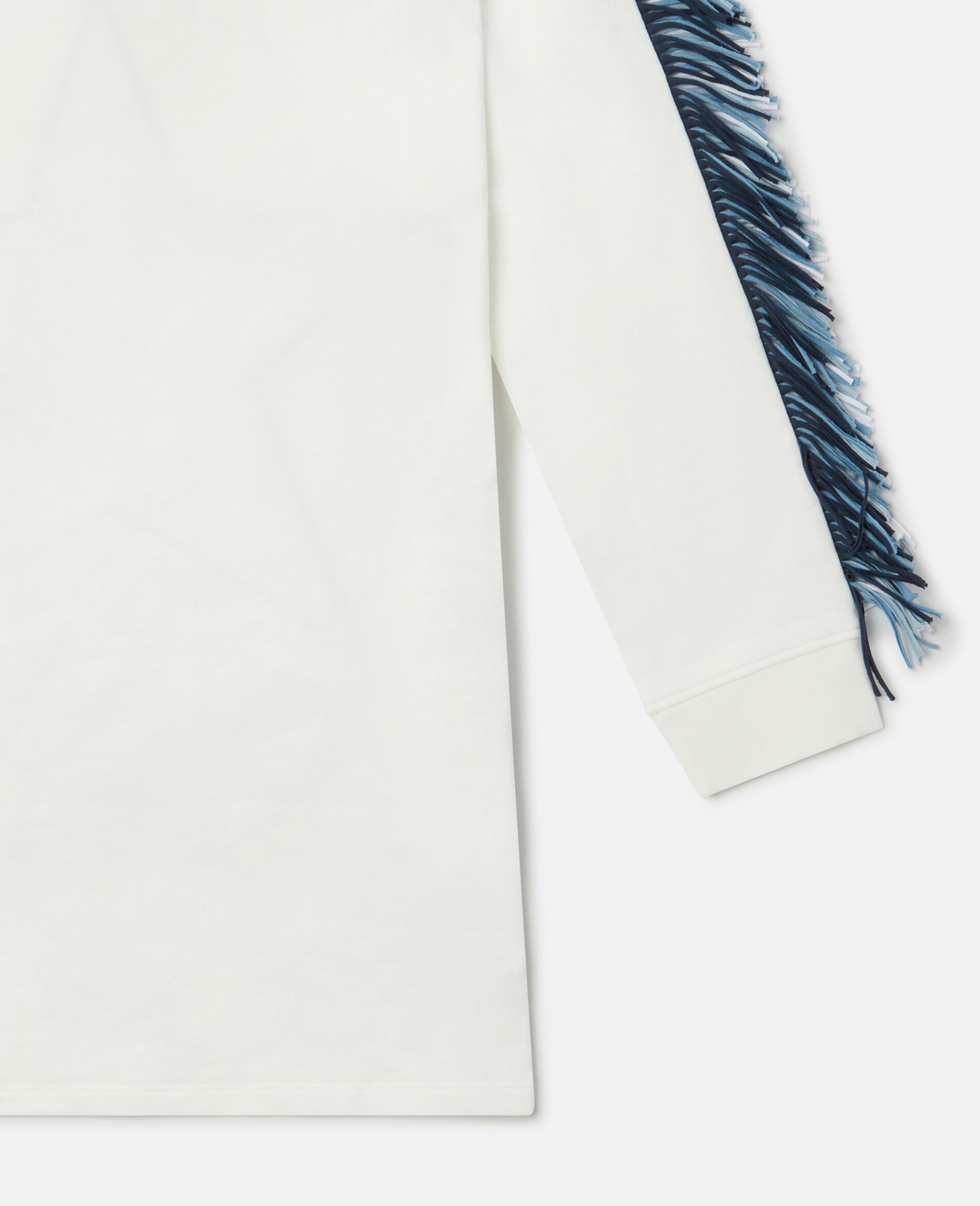 Fringed Star Sweatshirt Dress-White-large image number 3