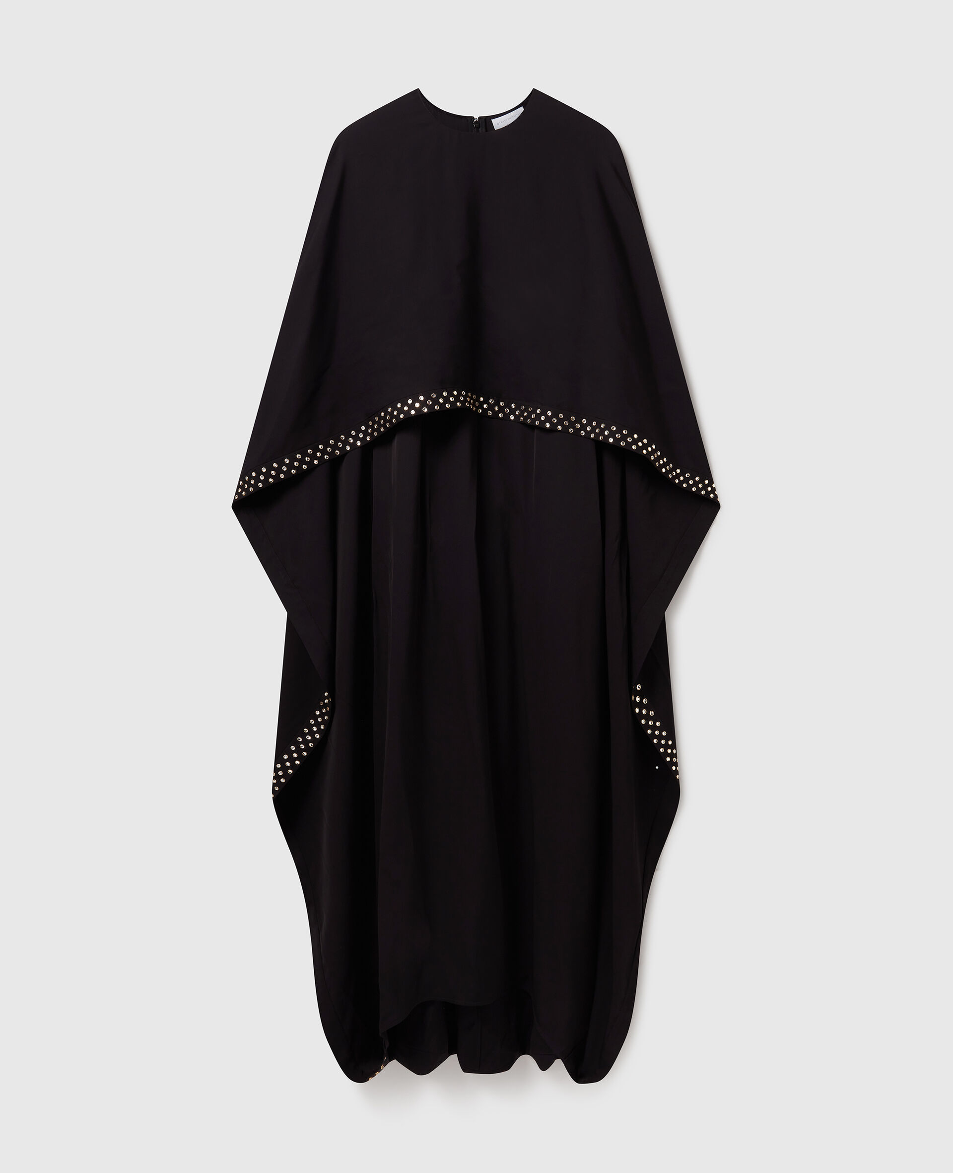 Cape-Kleid mit bleifreien Kristallen-Schwarz-medium