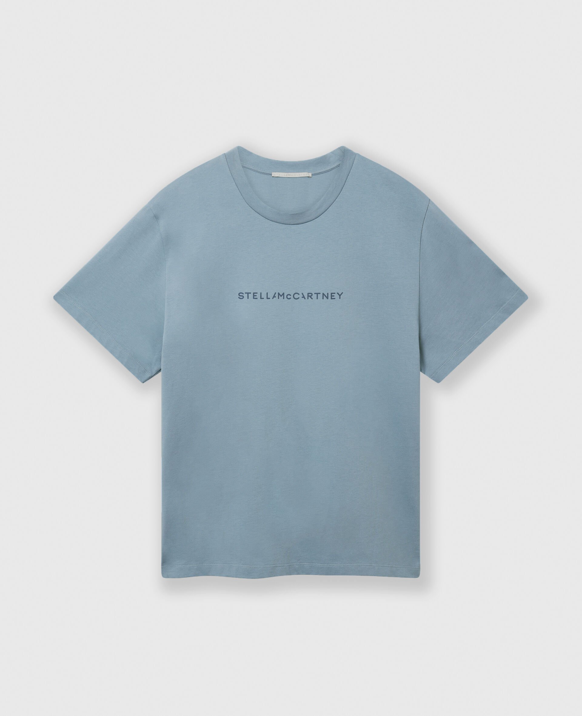 Logo Oversized Cotton T-Shirt-Blue-medium