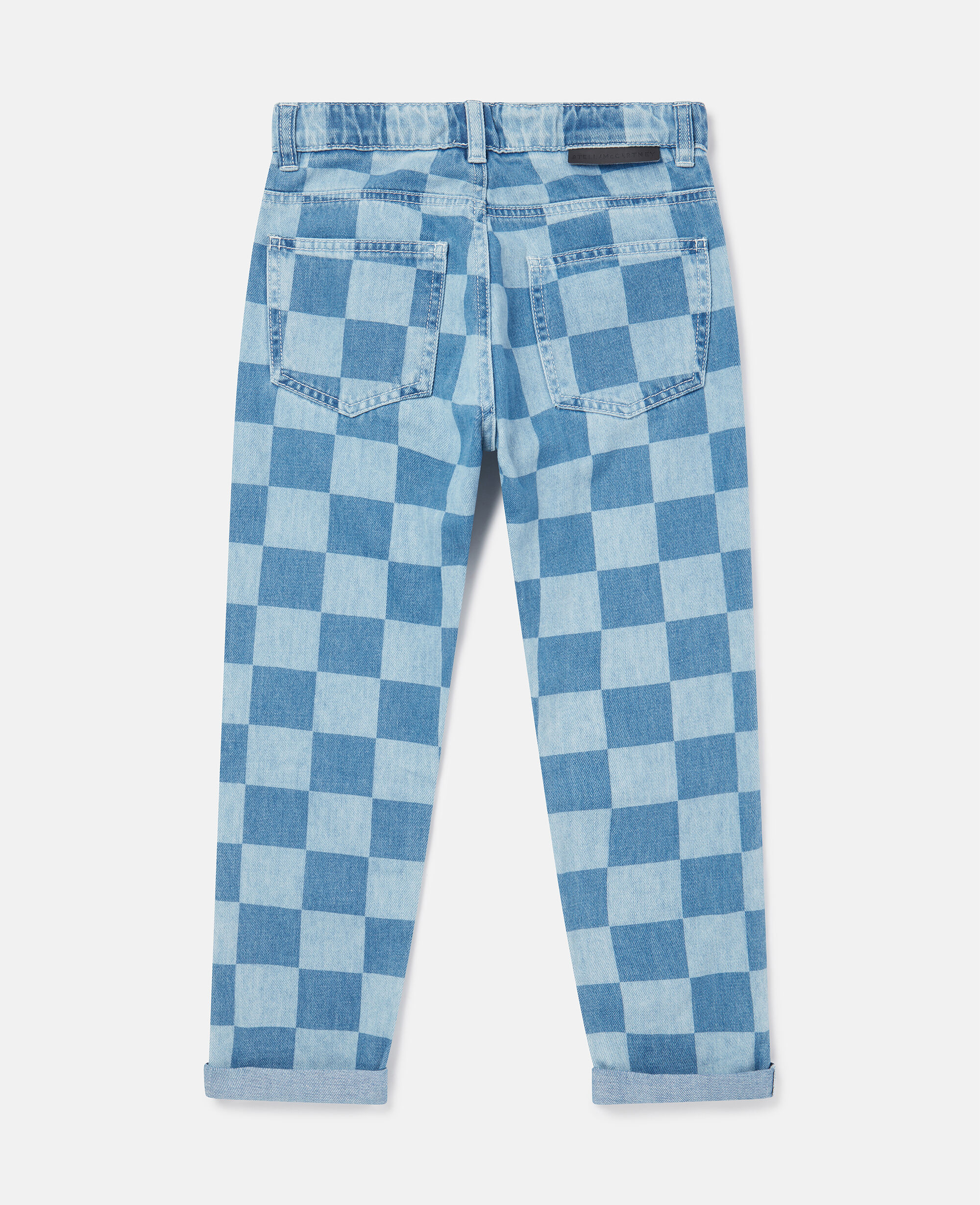Women Blue Checkerboard Print Jeans Stella McCartney AE