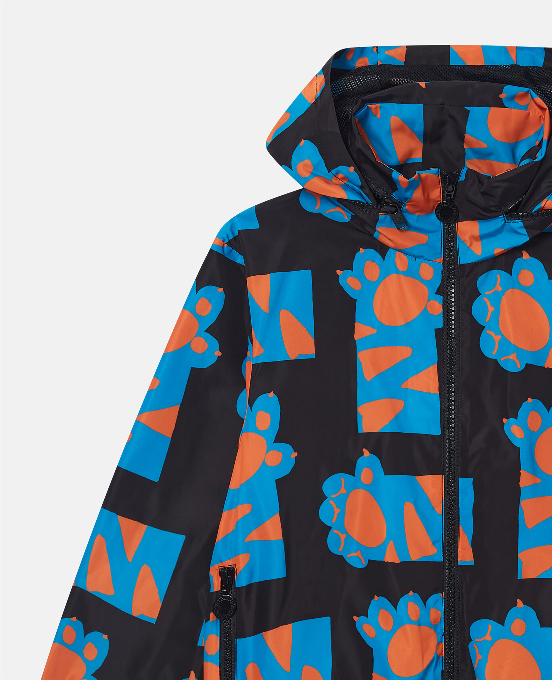 Paw Print Pattern Fleece-Black-large image number 1