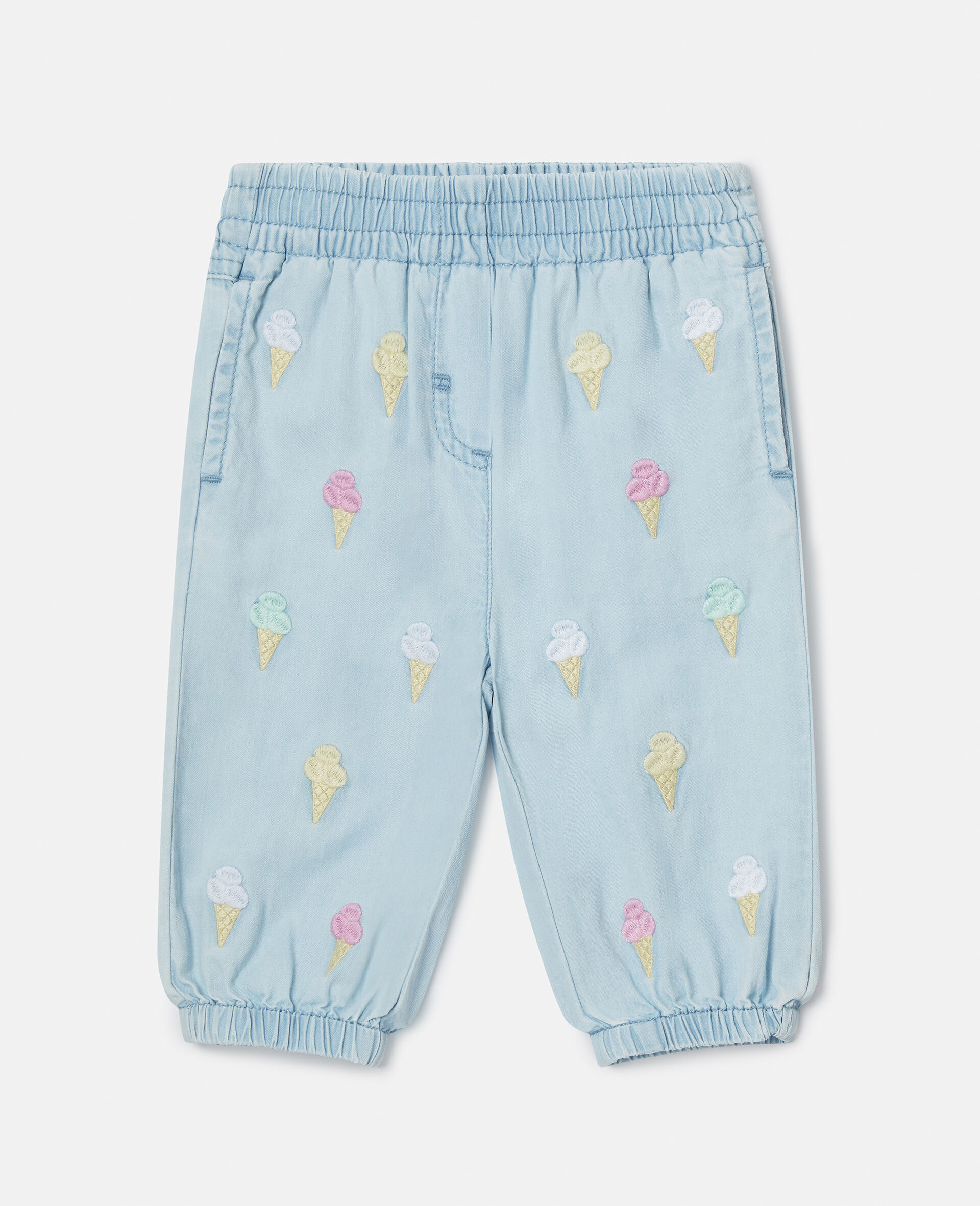Ice Cream Embroidered Sweatpants-Blue-large image number 0