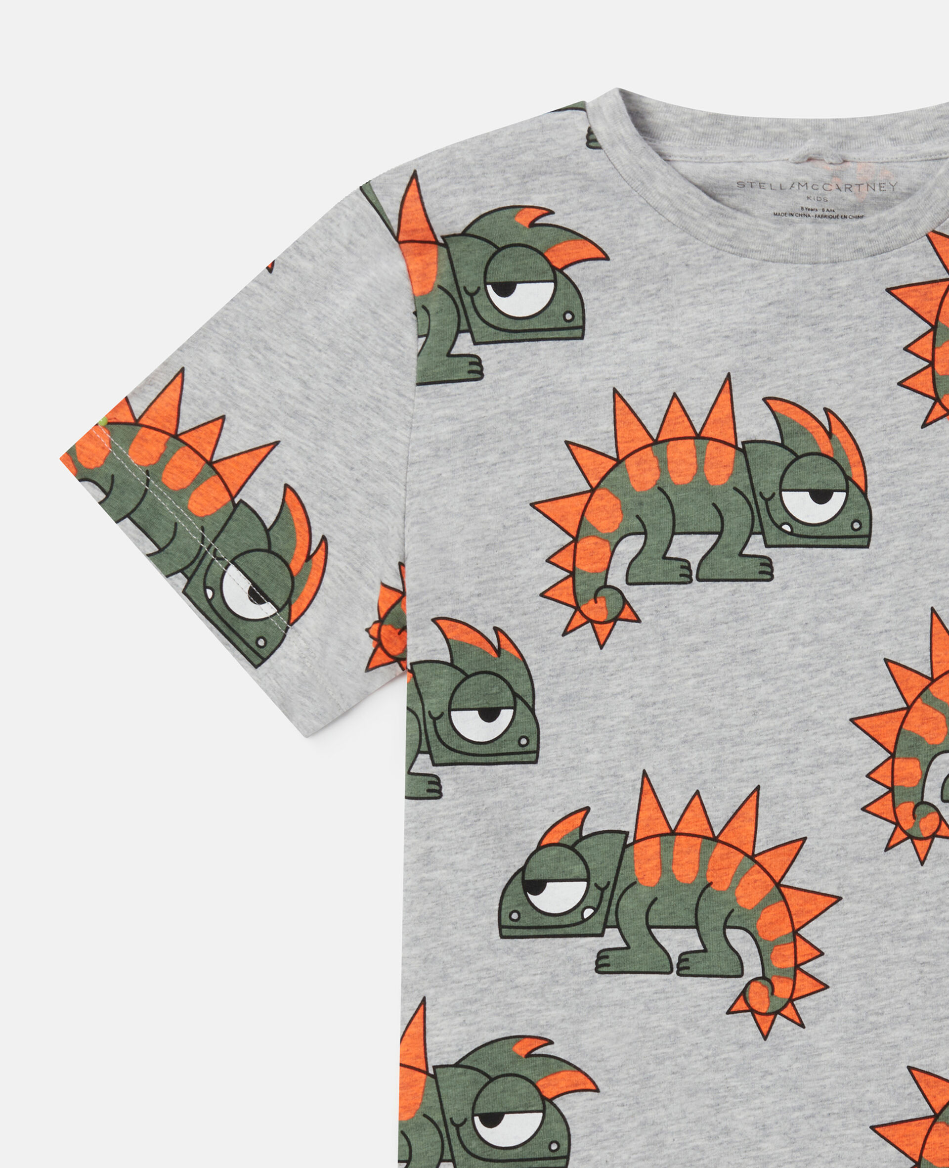 Gecko Print T-Shirt-Grey-large image number 1