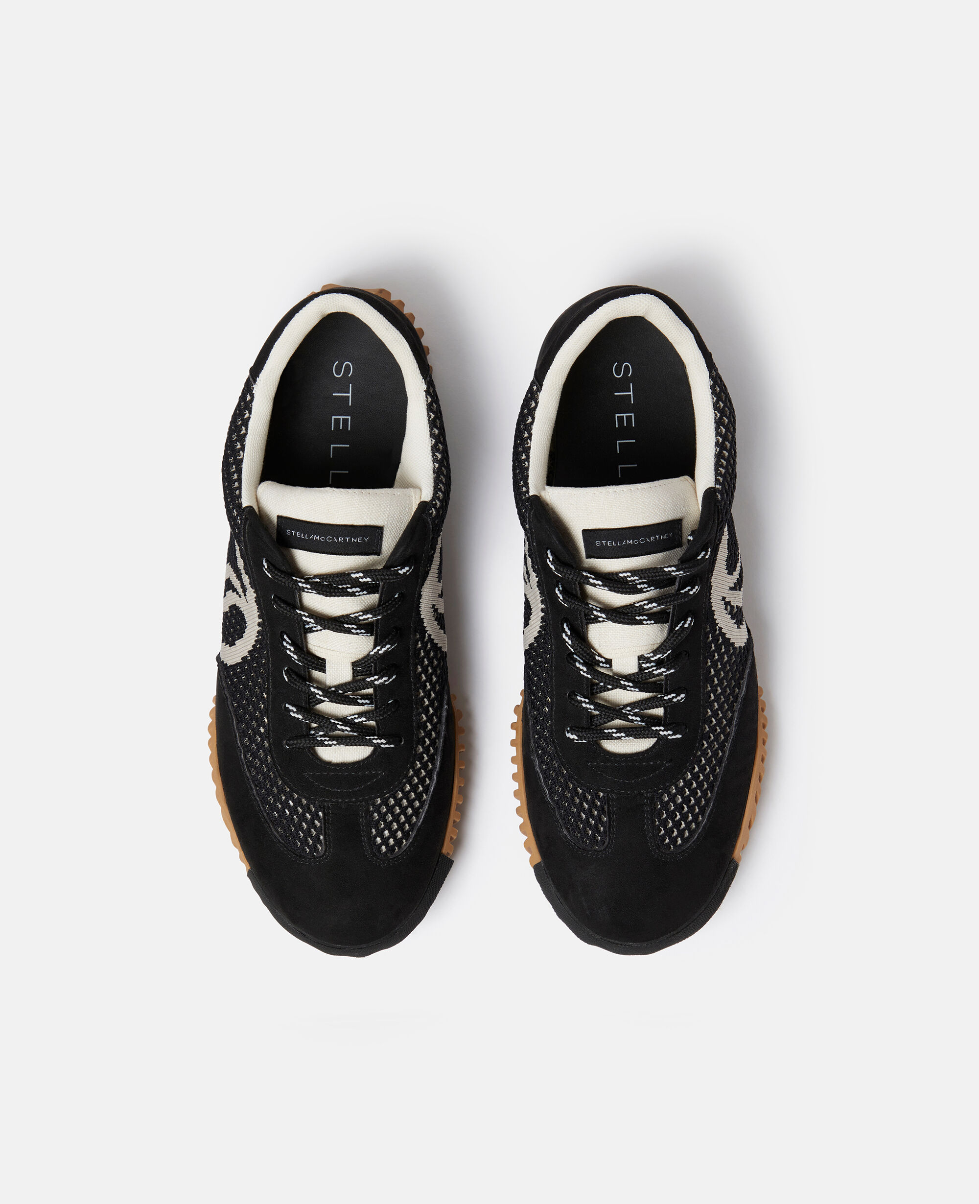 Women Midnight black S-Wave Sport Mesh Paneled Sneakers | Stella McCartney  US