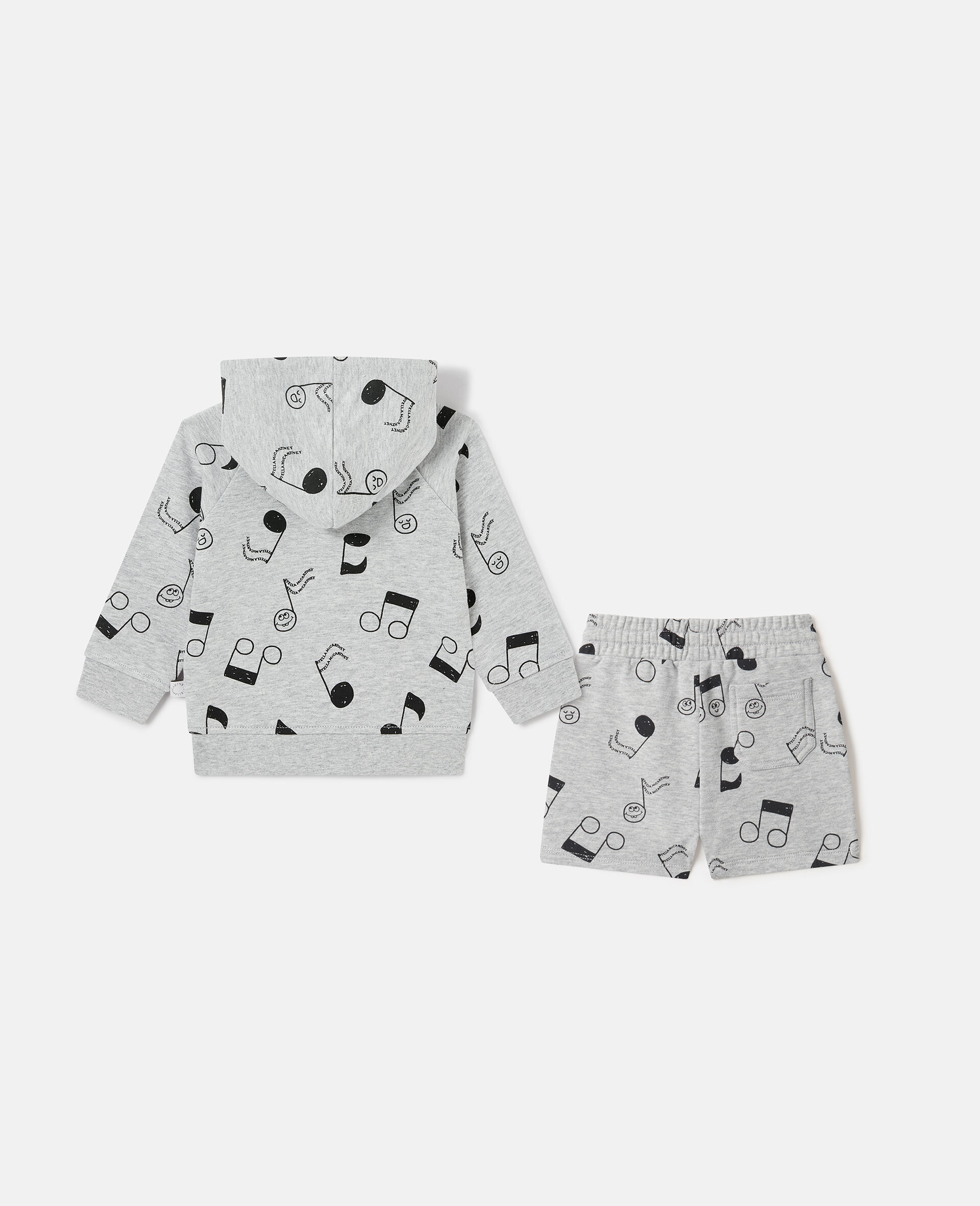 Music Print Tracksuit Set-Grey-large image number 2