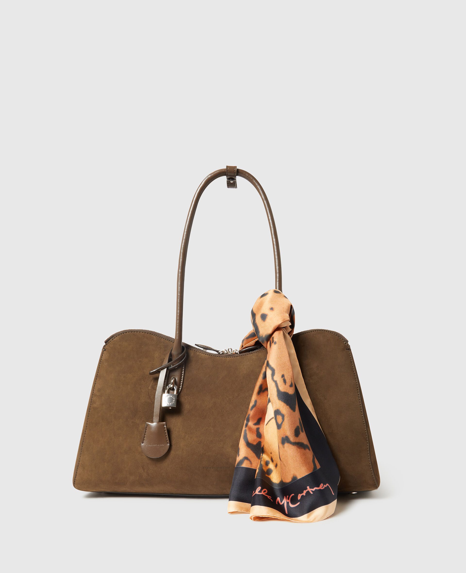 Cloud Leopard Print Square Scarf-Brown-medium