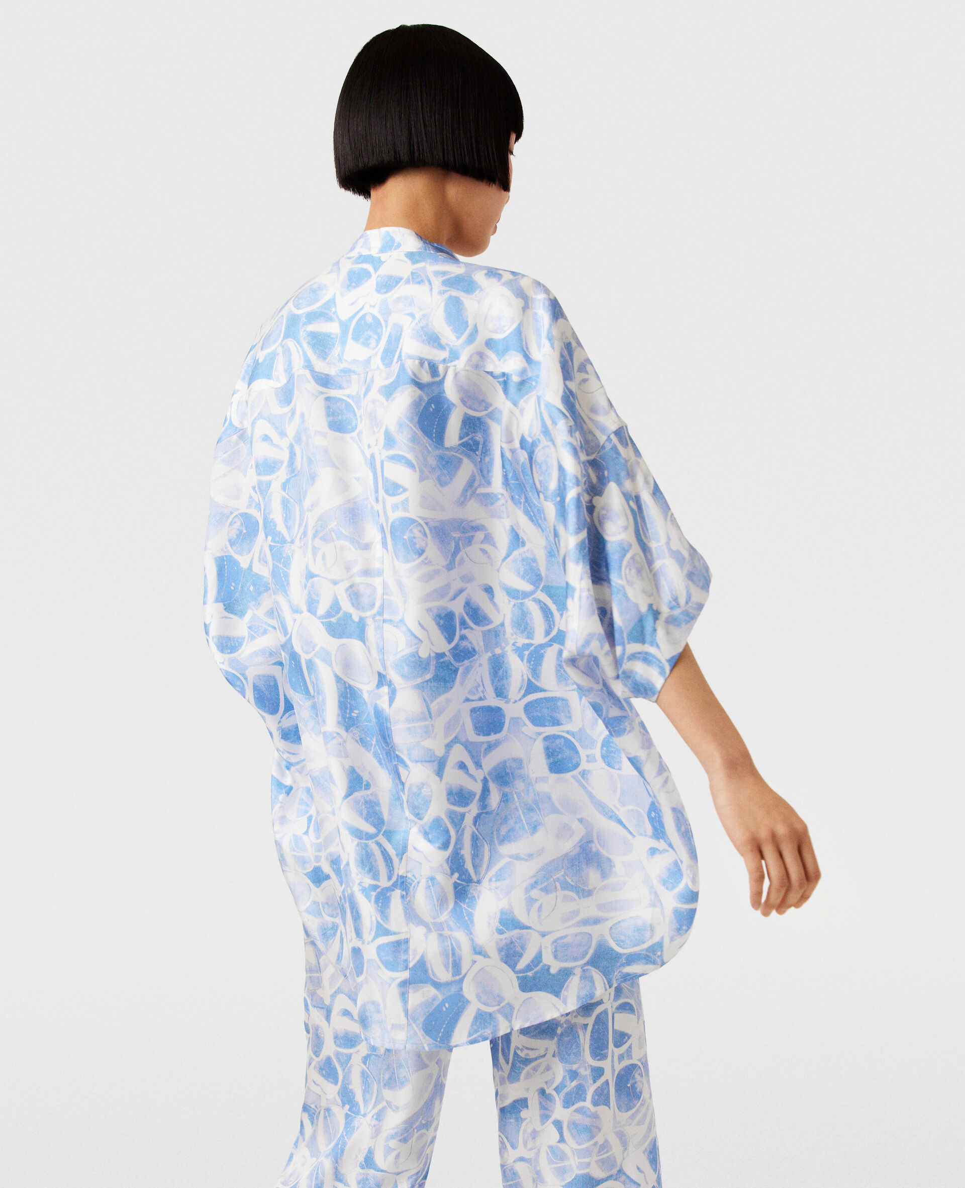 Sunglasses Print High Neck Top-Blue-large image number 4