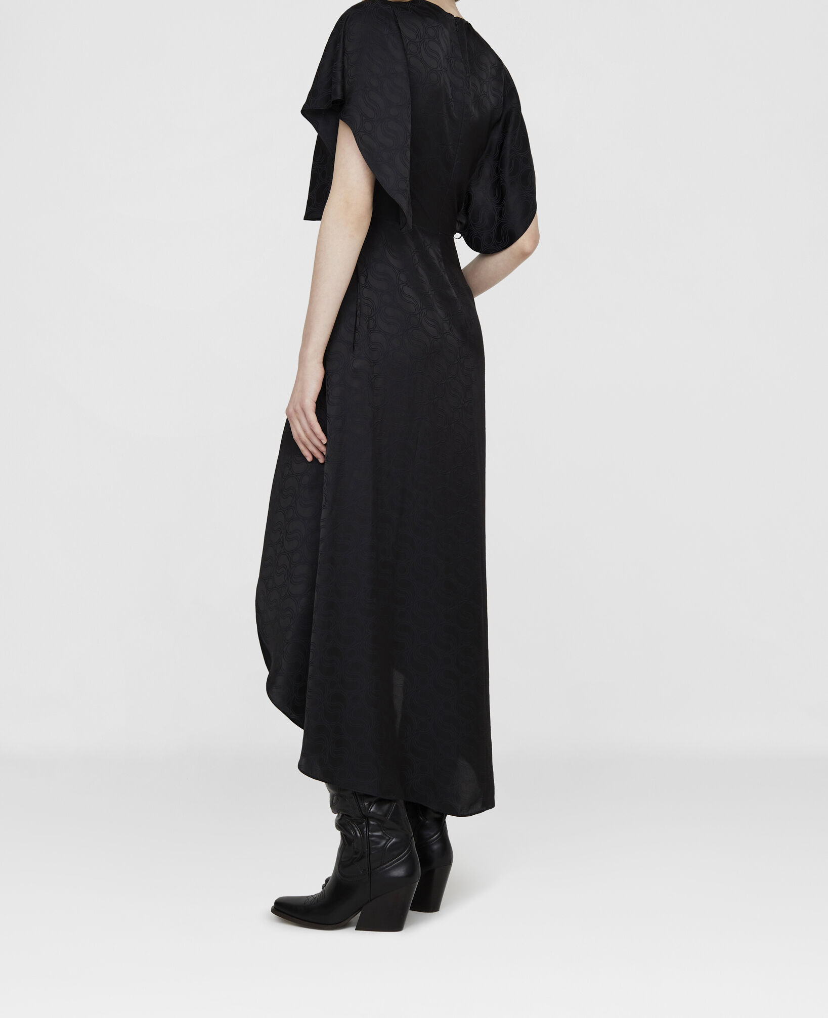 Women Black S-Wave Jacquard Maxi Dress | Stella McCartney US