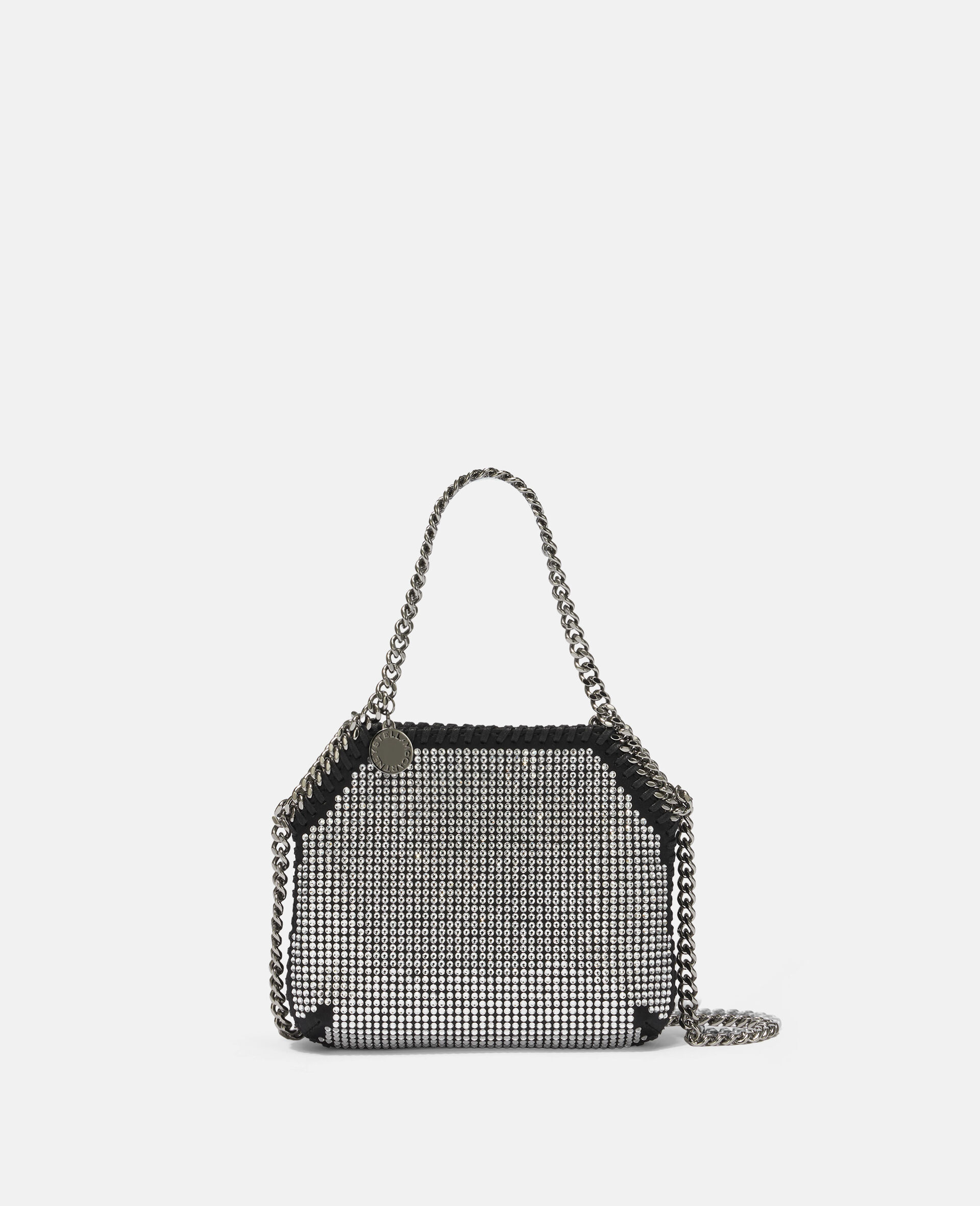 Mini sac porte epaule a cristaux Falabella-Noir-medium