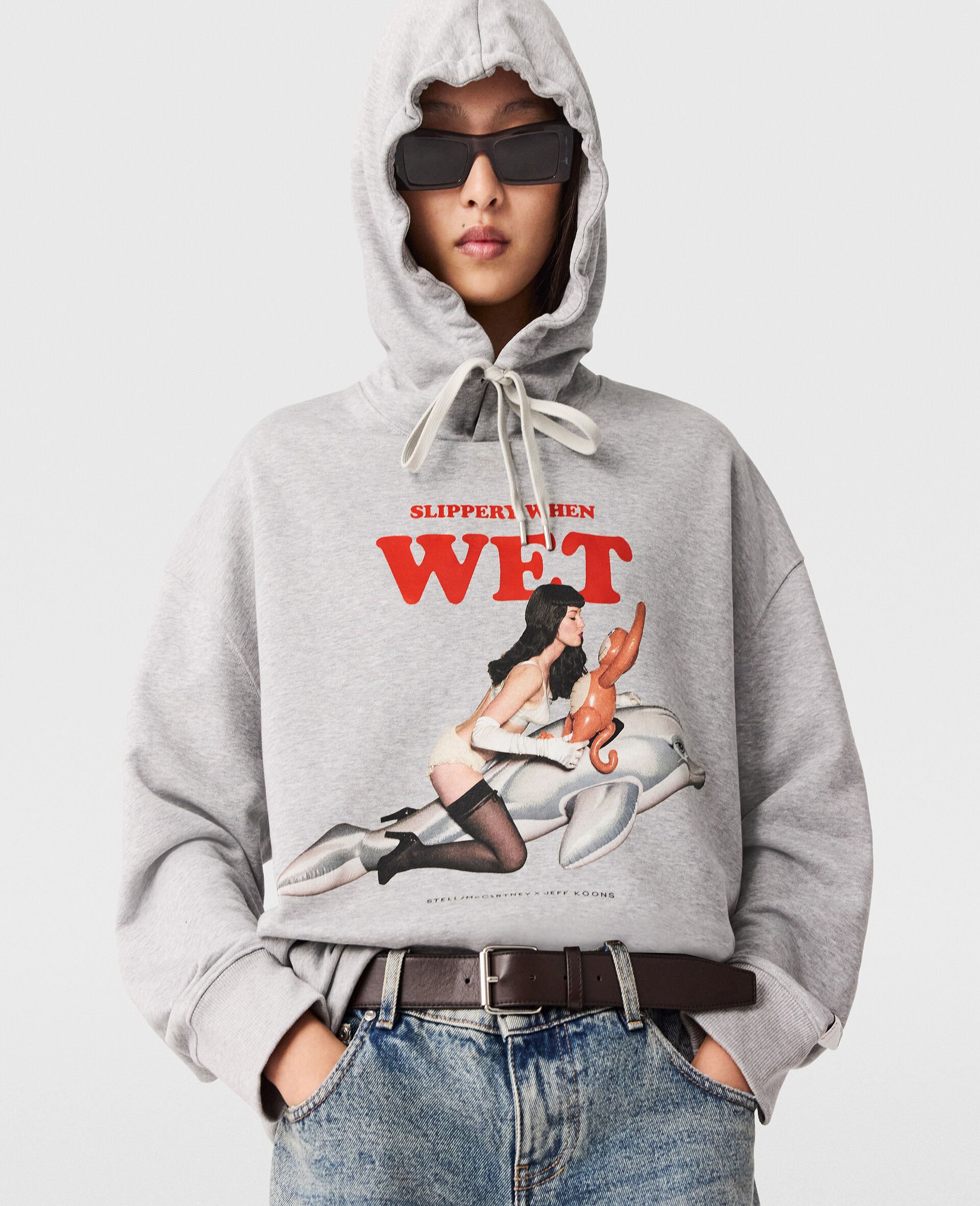 Felpa con Cappuccio Jeff Koons Slippery When Wet-Grigio-medium