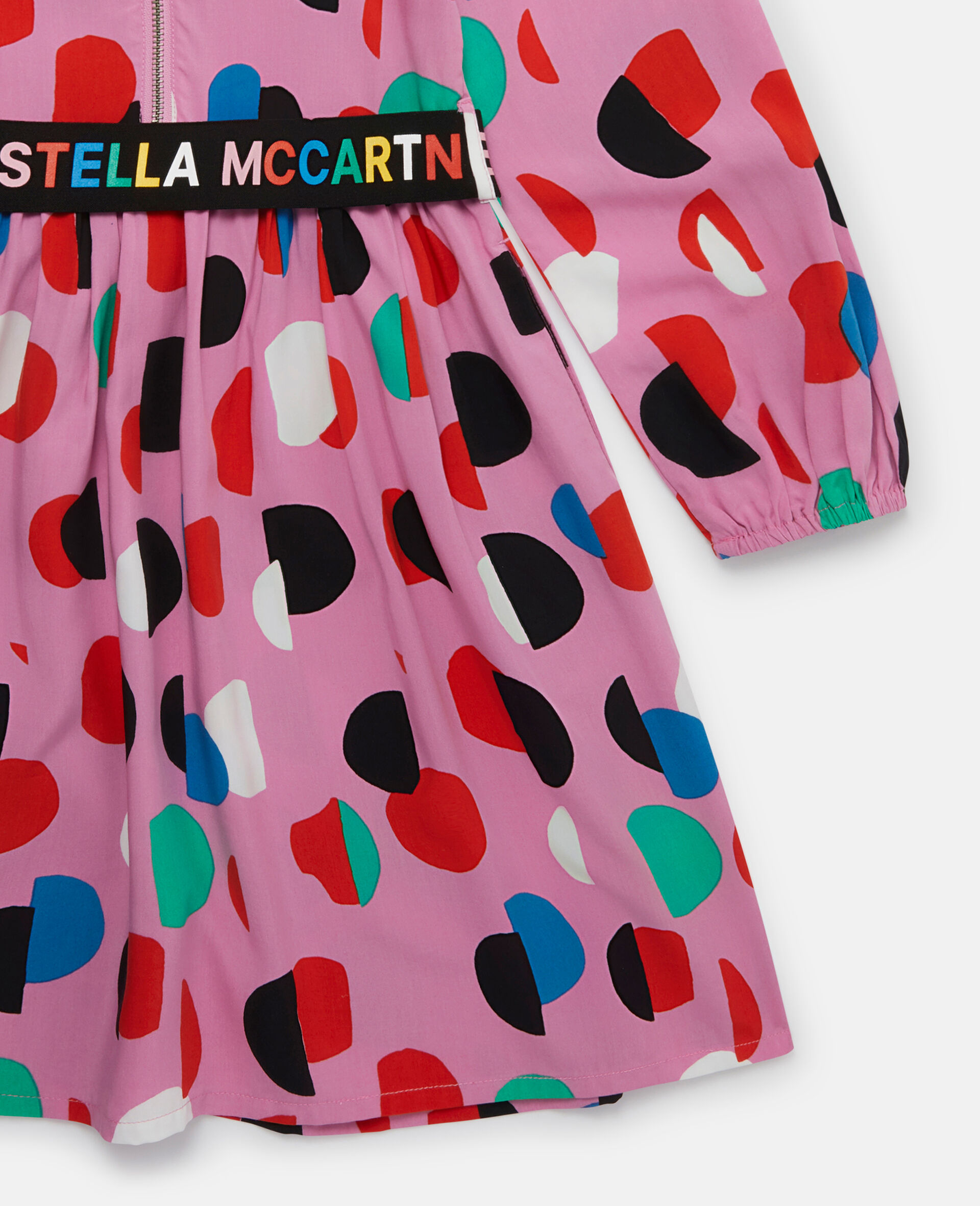 Logo Tape Dot Print Dress-Multicolour-large image number 3