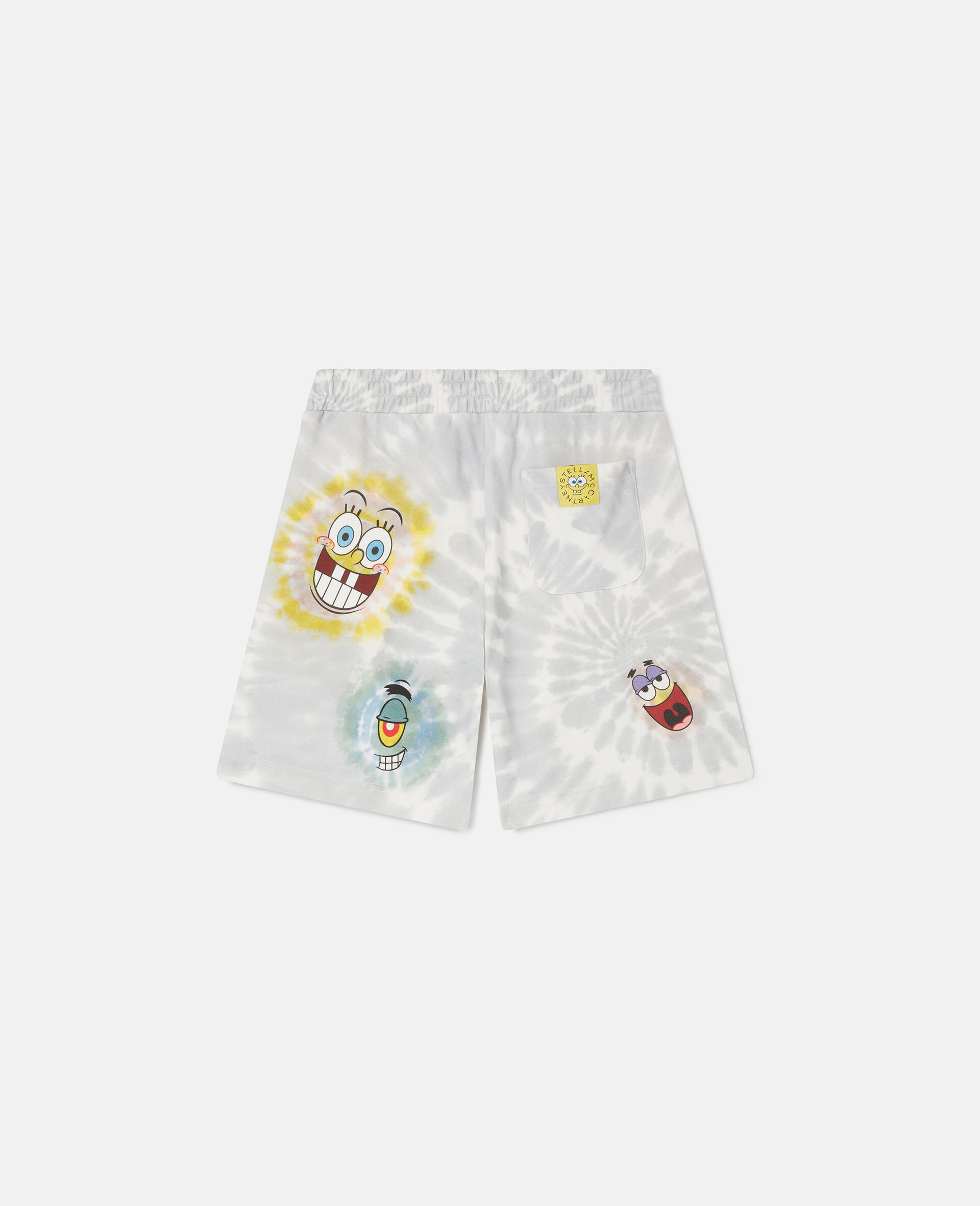 SpongeBob Graphic Tie-Dye Shorts-Grey-large image number 2