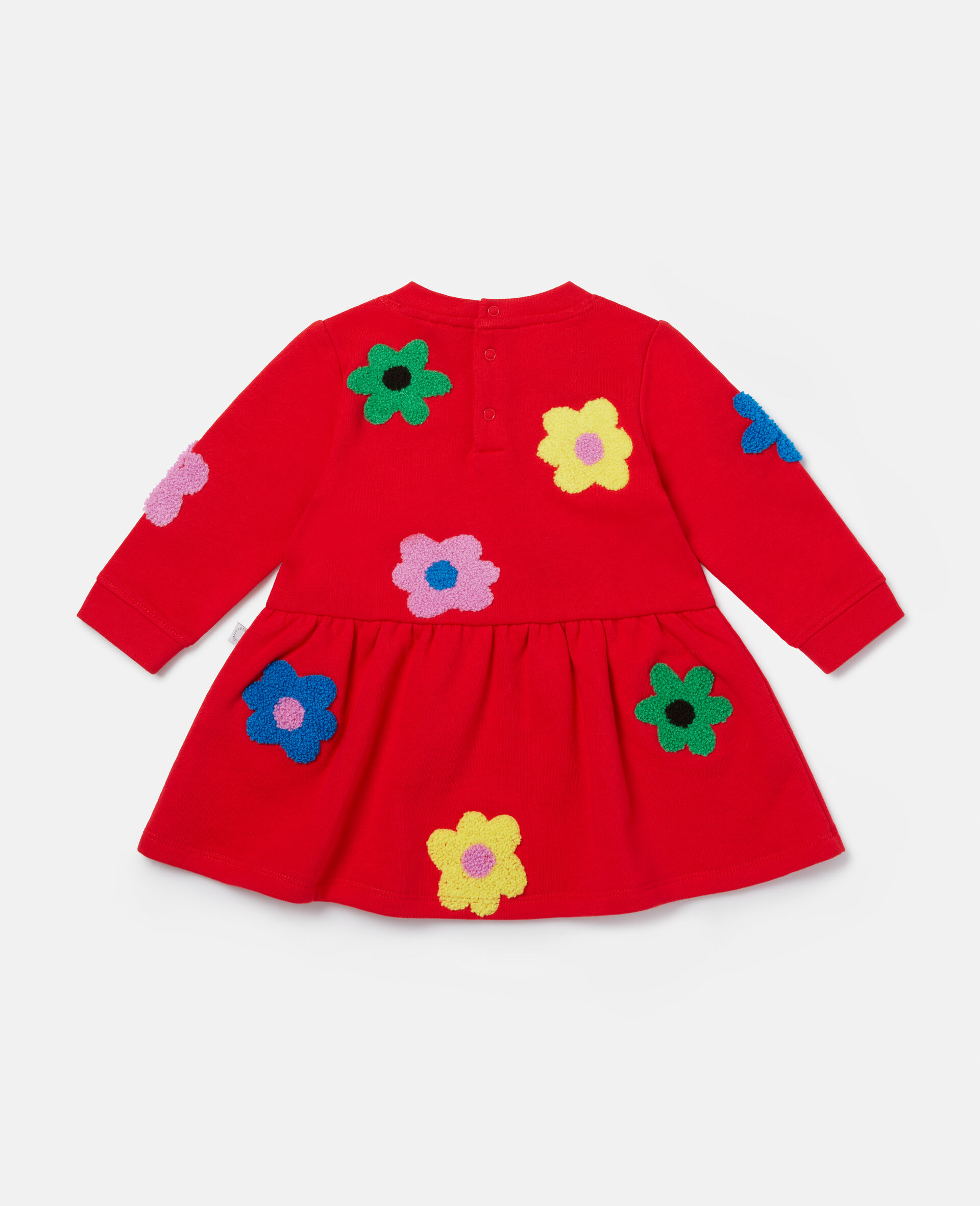 Flower Embroidered Fleece Dress-Red-large image number 3