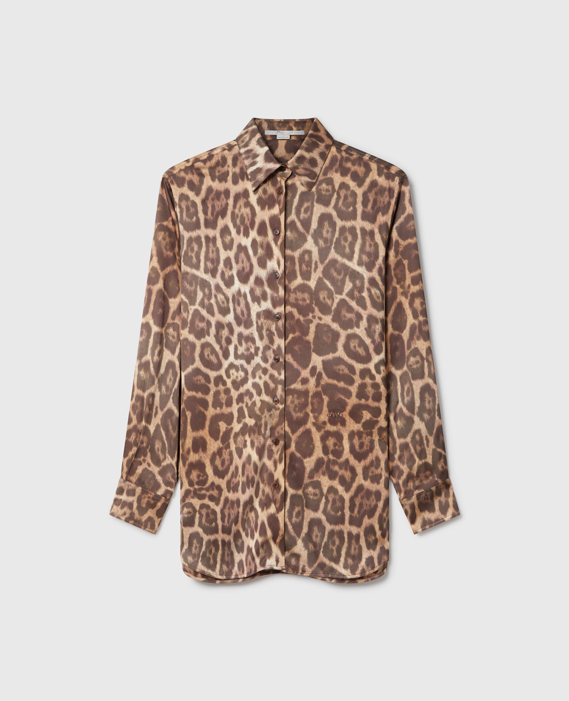 Leopard Oversized Shirt-Brown-large image number 0