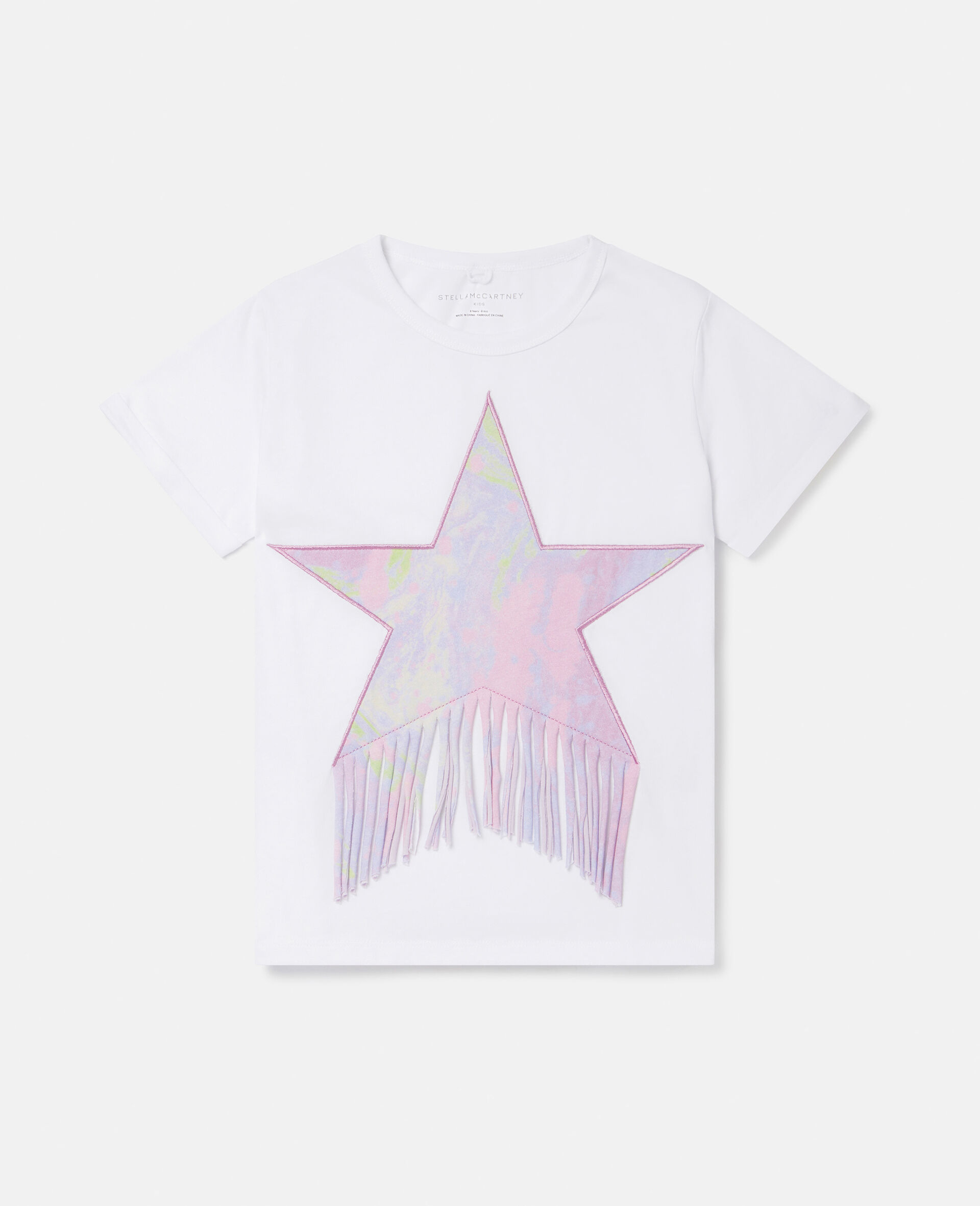 Fringe Star Cotton T‐Shirt-White-large image number 0