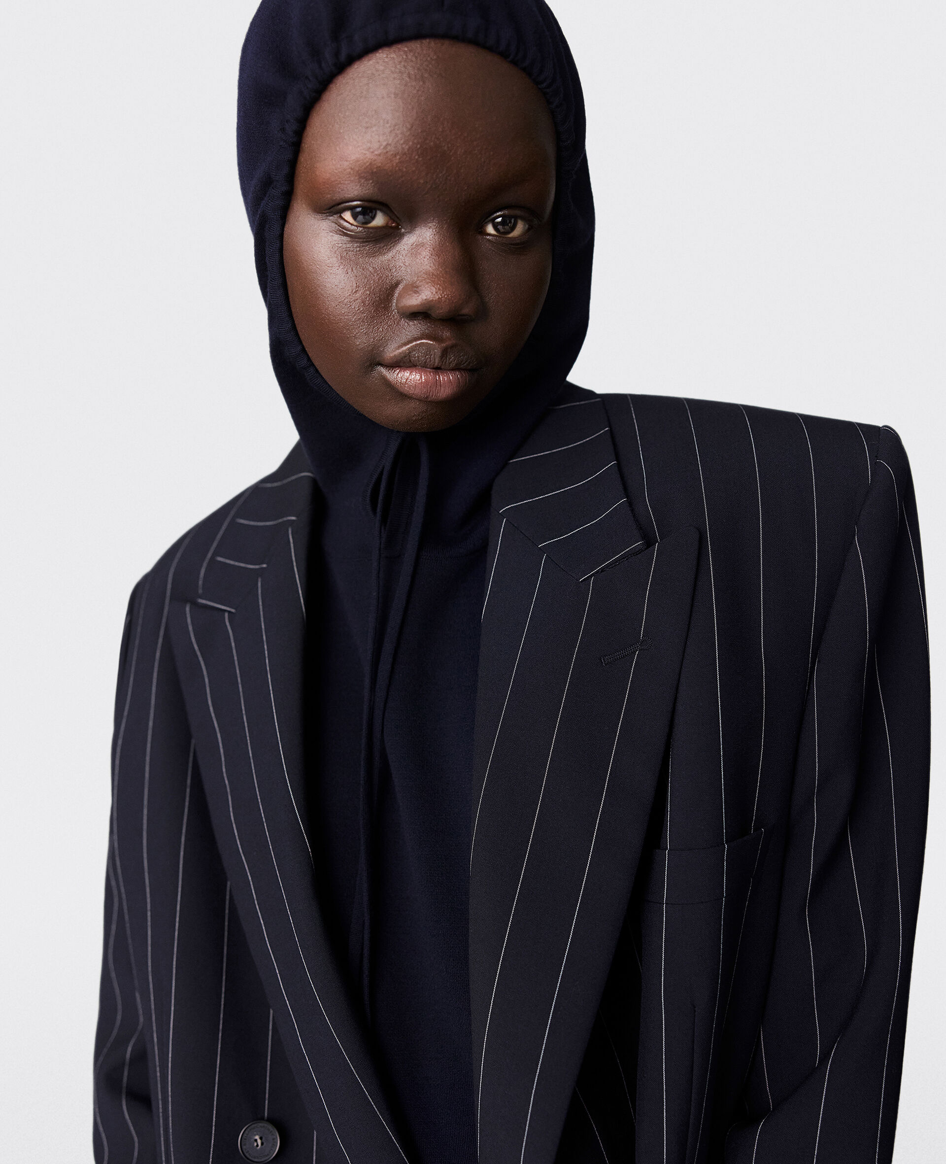 Oversized Double-Breasted Blazer-Blue-large image number 2