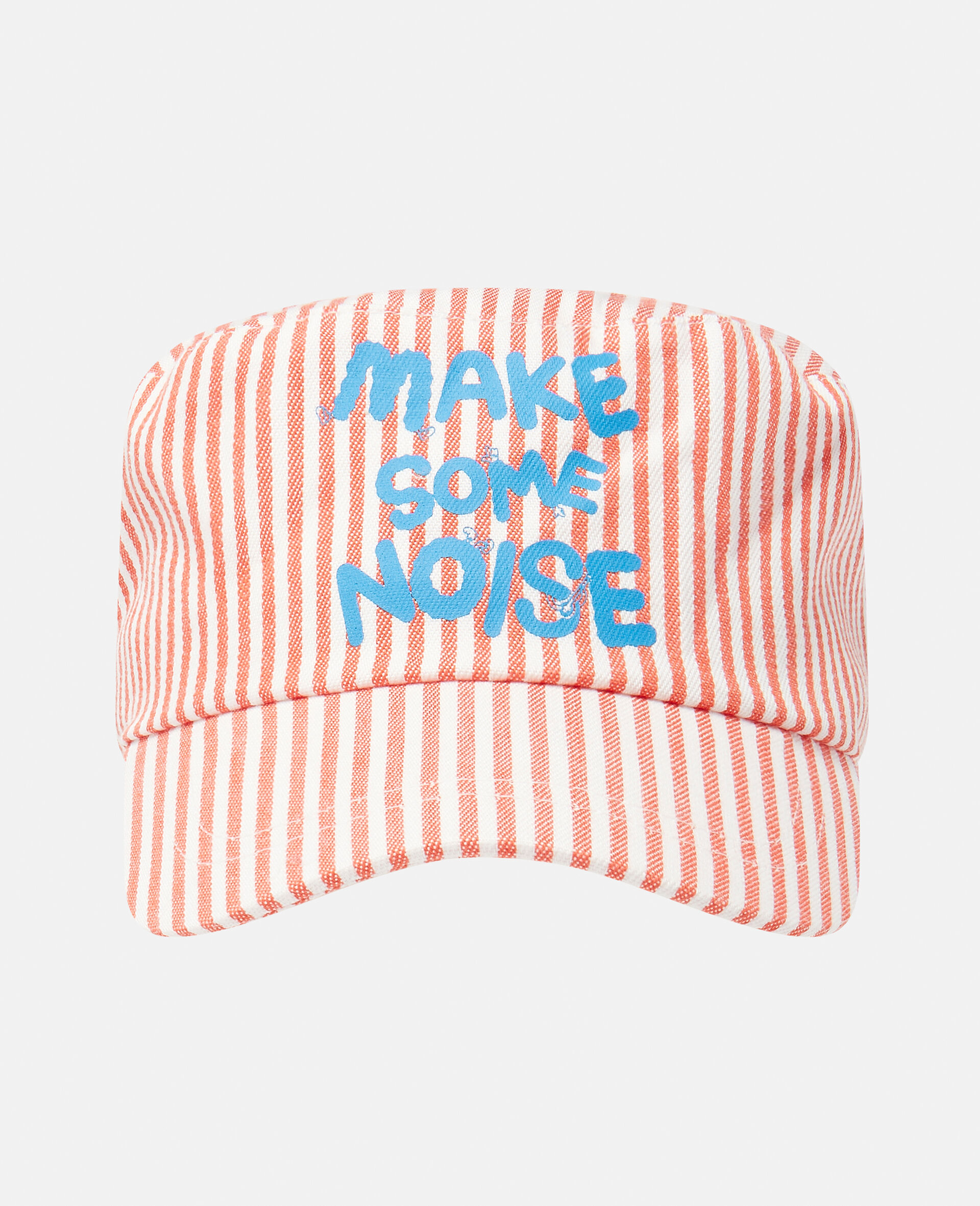 'Make Some Noise' Striped Baseball Cap-Multicolour-large image number 0