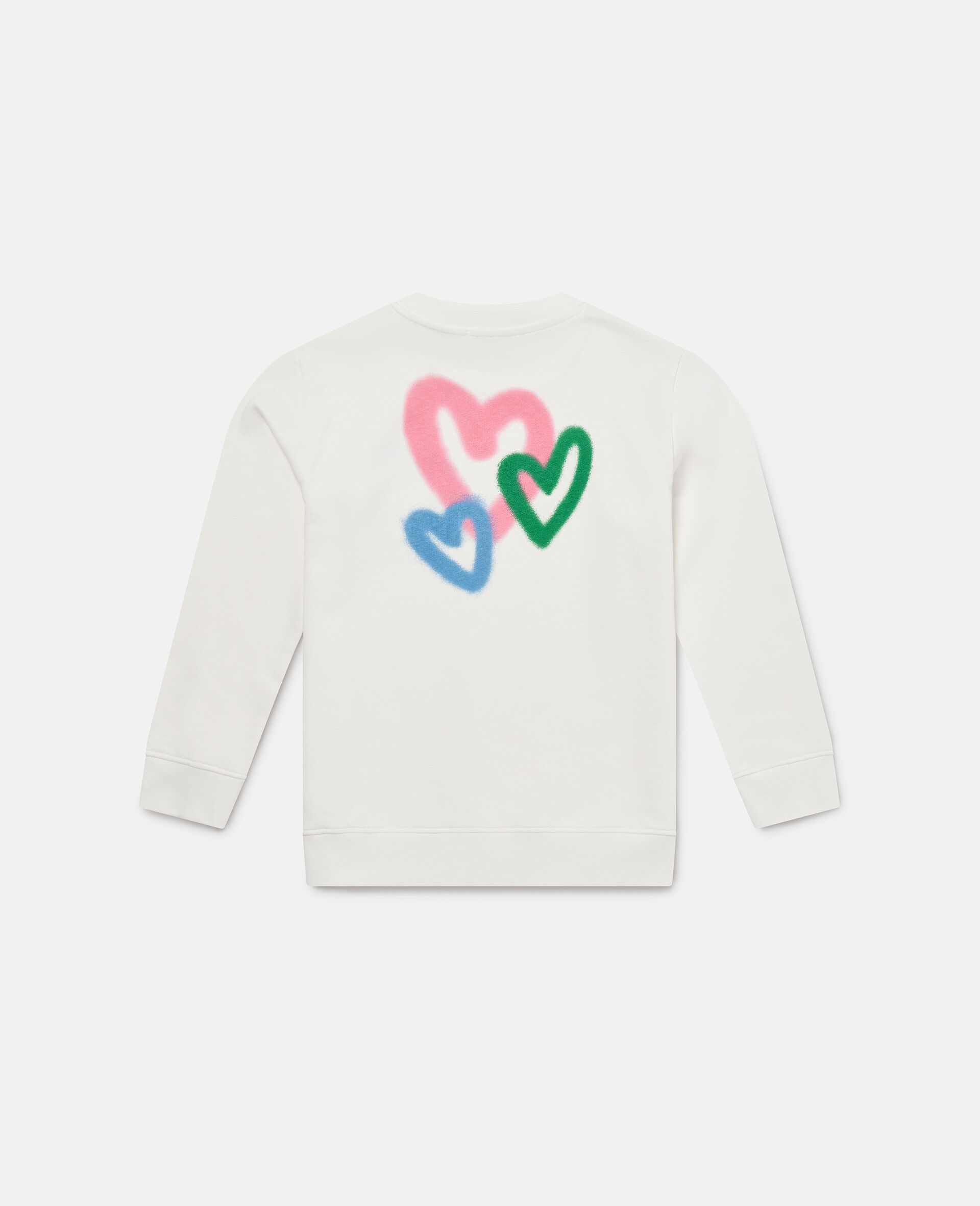 Sweat shirt graphique avec coeur graffiti-Cream-large image number 2