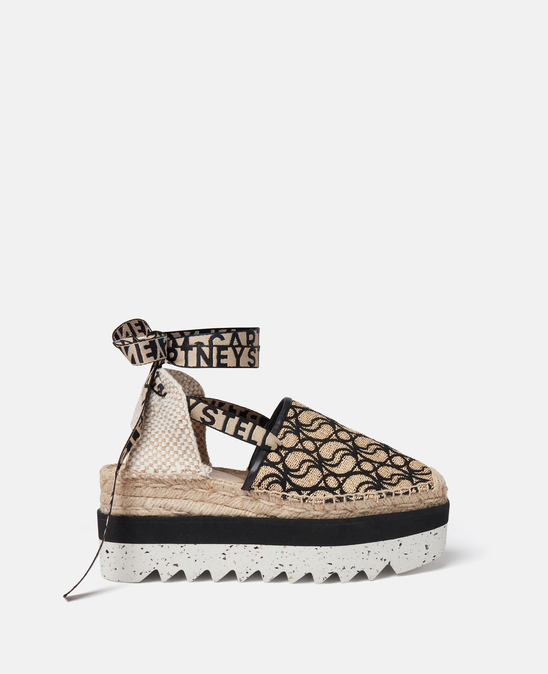 Gaia S-Wave Platform Espadrilles-Black-large image number 0