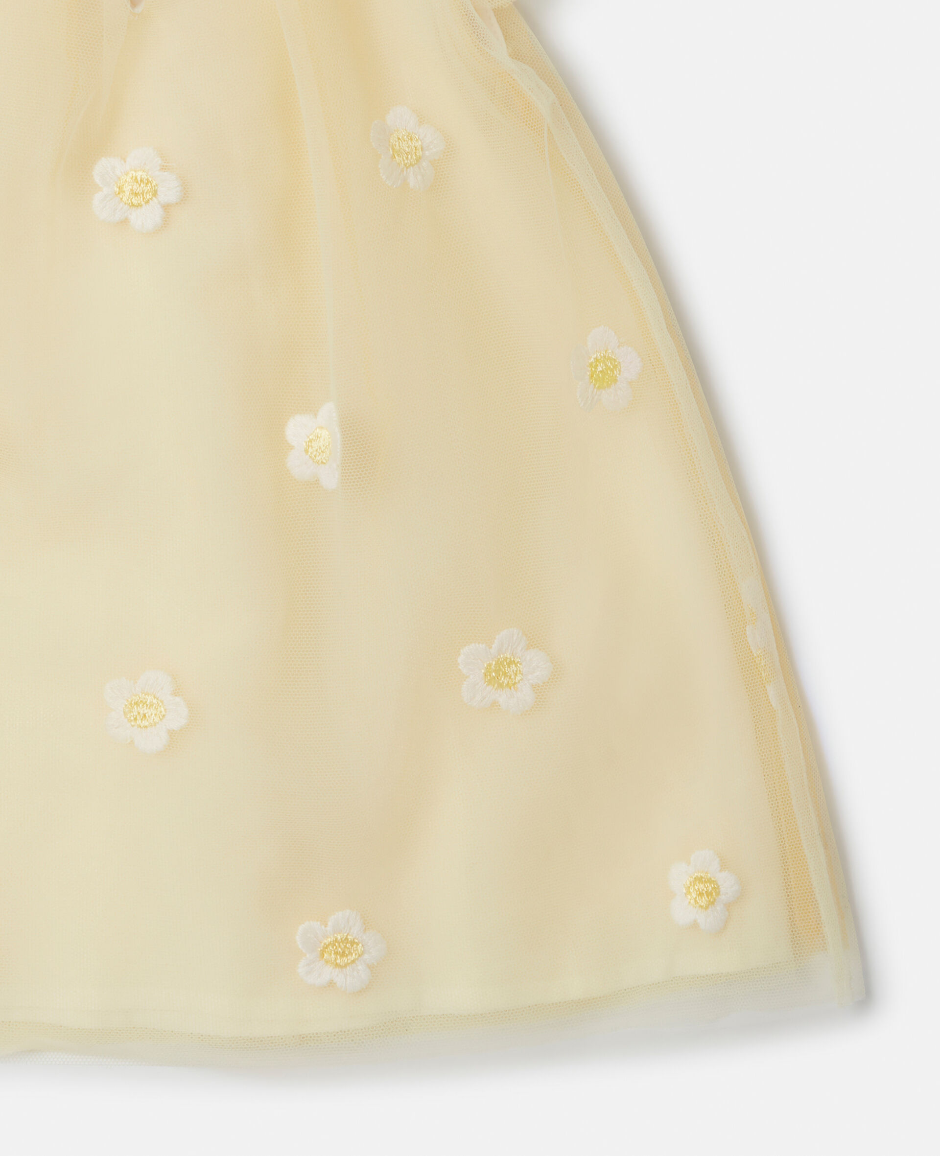 Daisy Embroidery Tulle Dress-Yellow-large image number 3