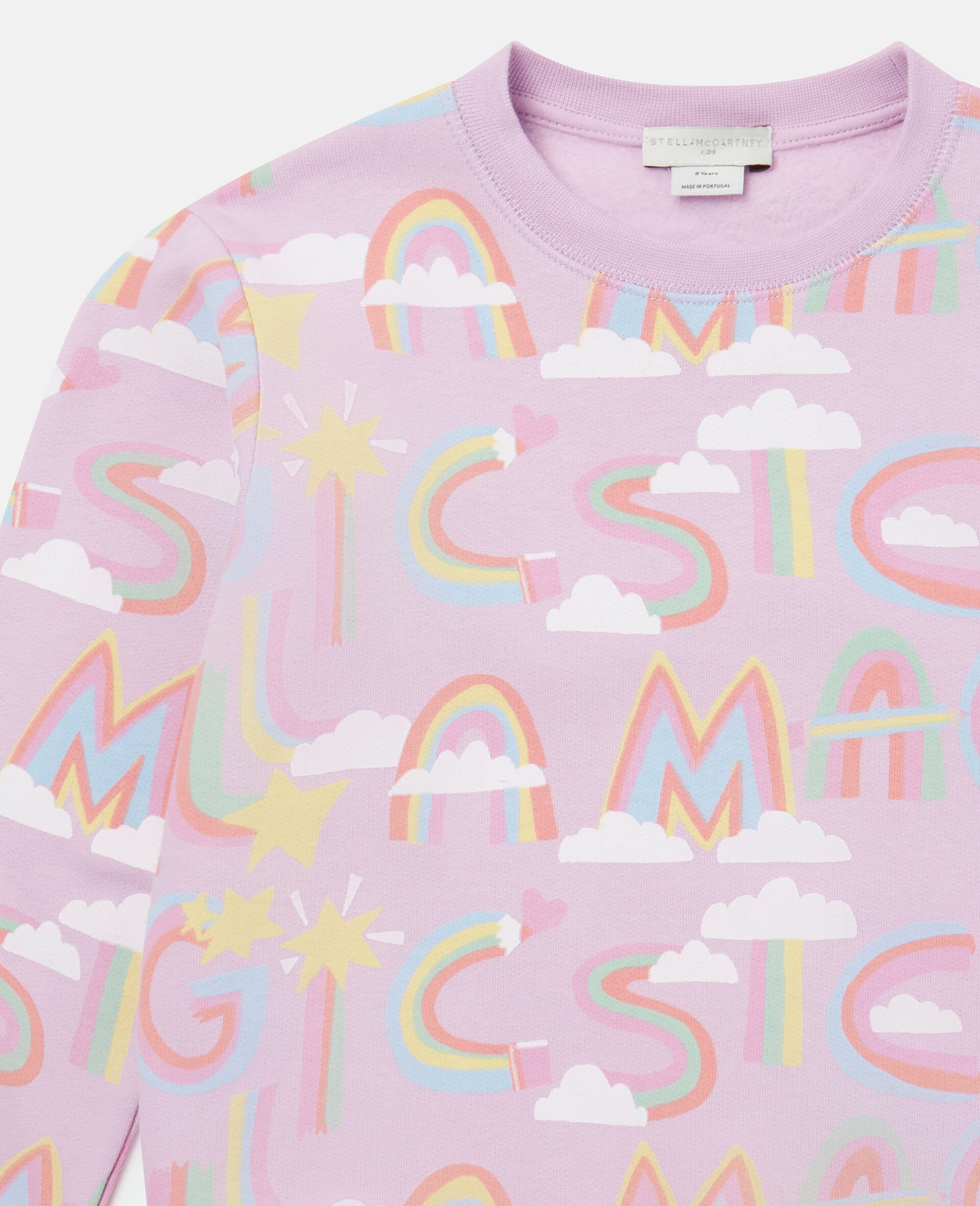 Rainbow Magic Print Sweatshirt-Purple-large image number 1