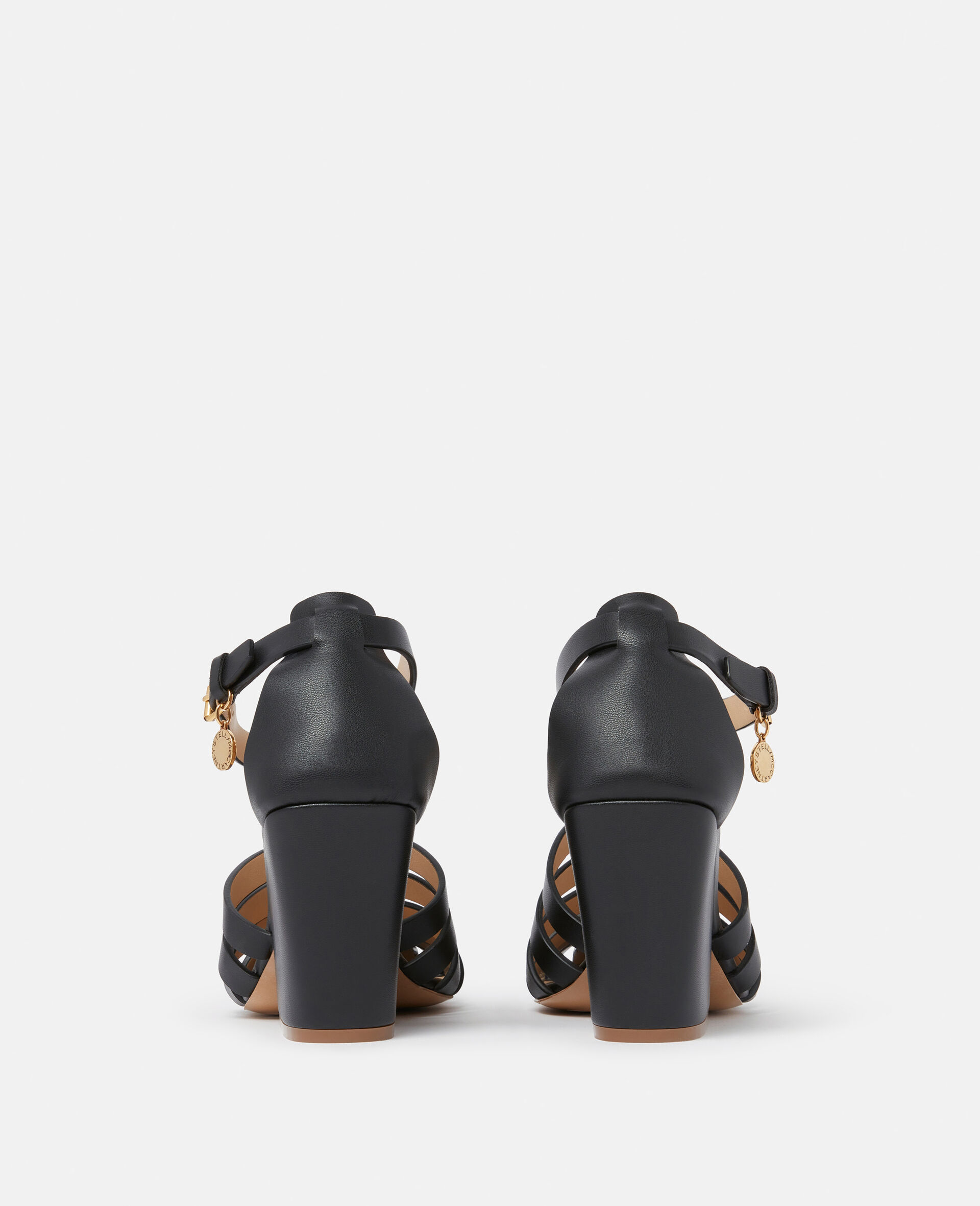 Cowboy T-Bar Heeled Sandals-Black-large image number 2