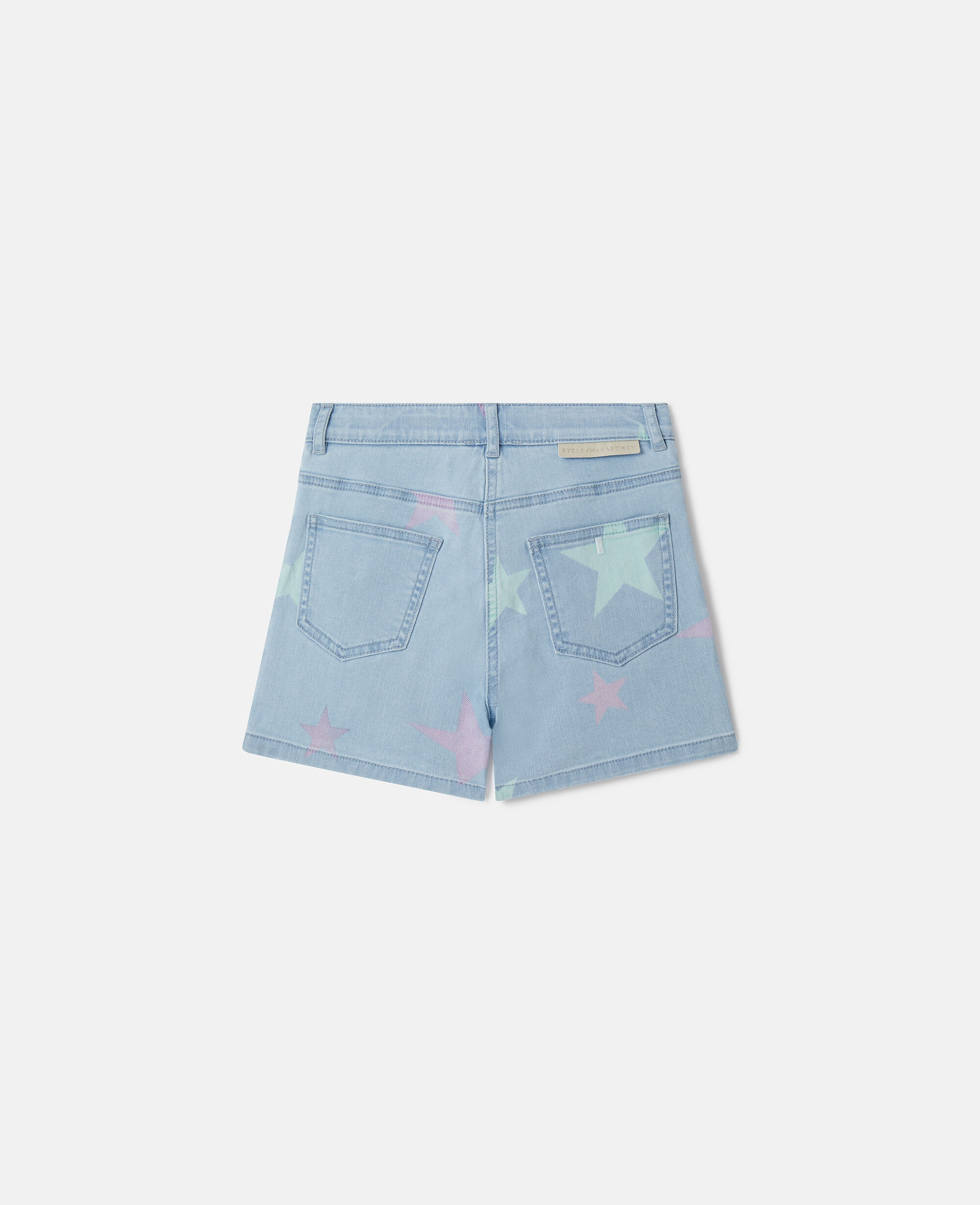 Star print denim shorts best sale