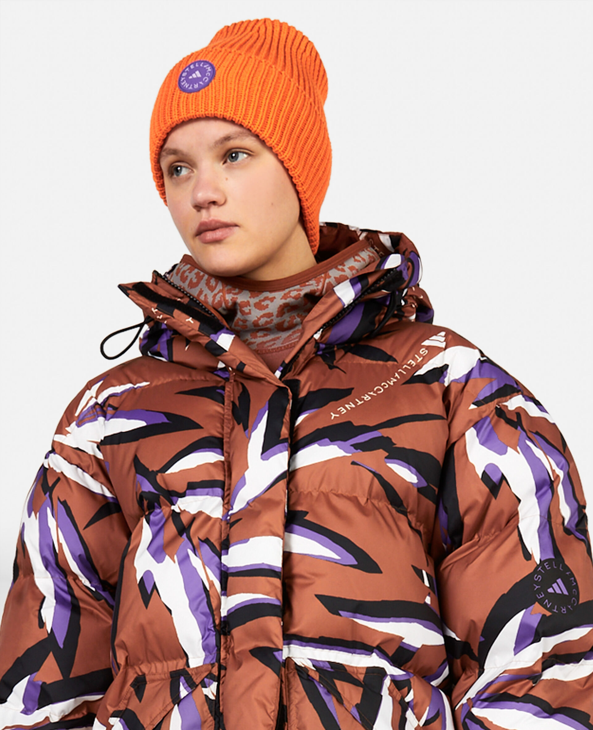 TrueNature Floral Print Mid-Length Padded Jacket-Multicoloured-large image number 3