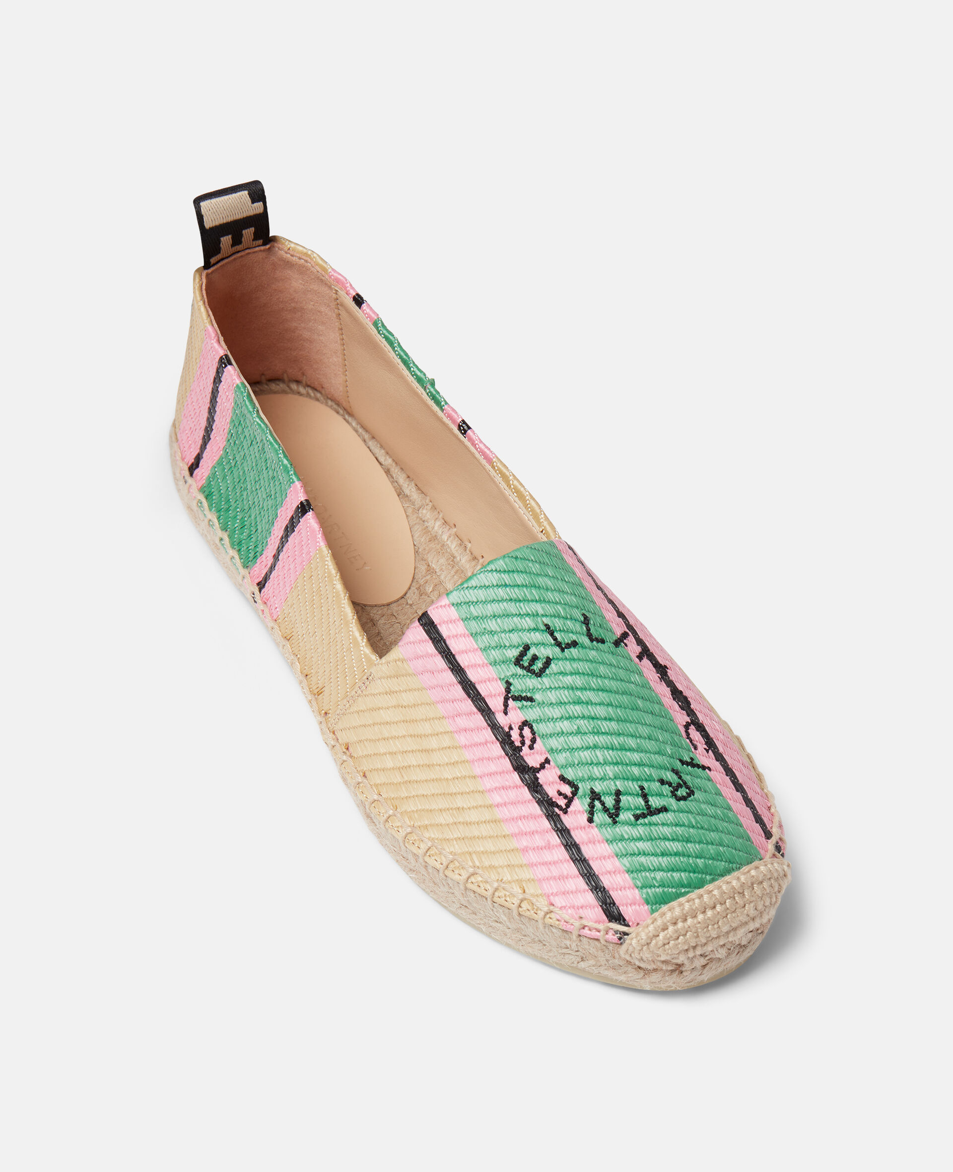 Gaia Striped Raffia Espadrilles-Green-large image number 2