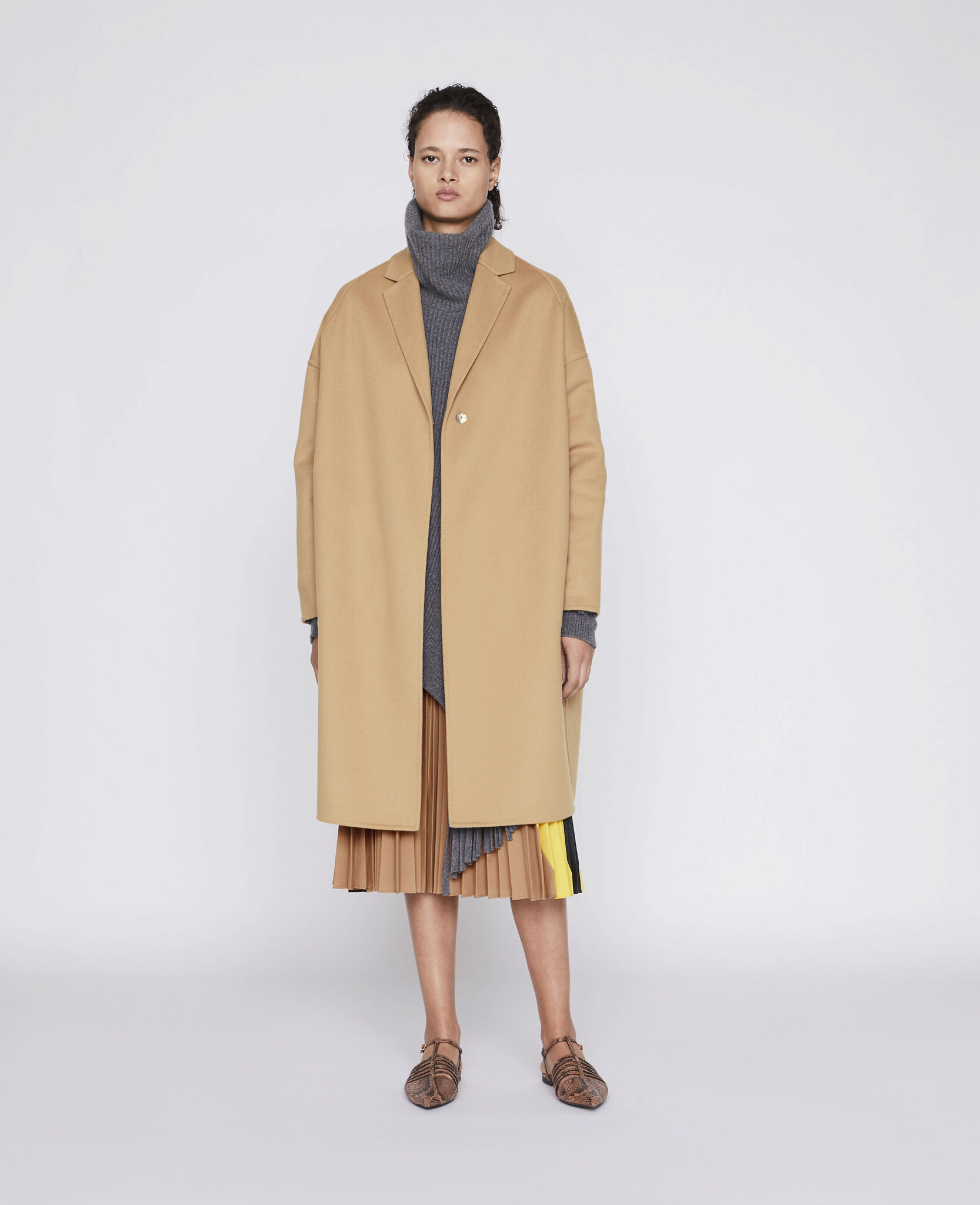 Stella mccartney camel wool coat discount