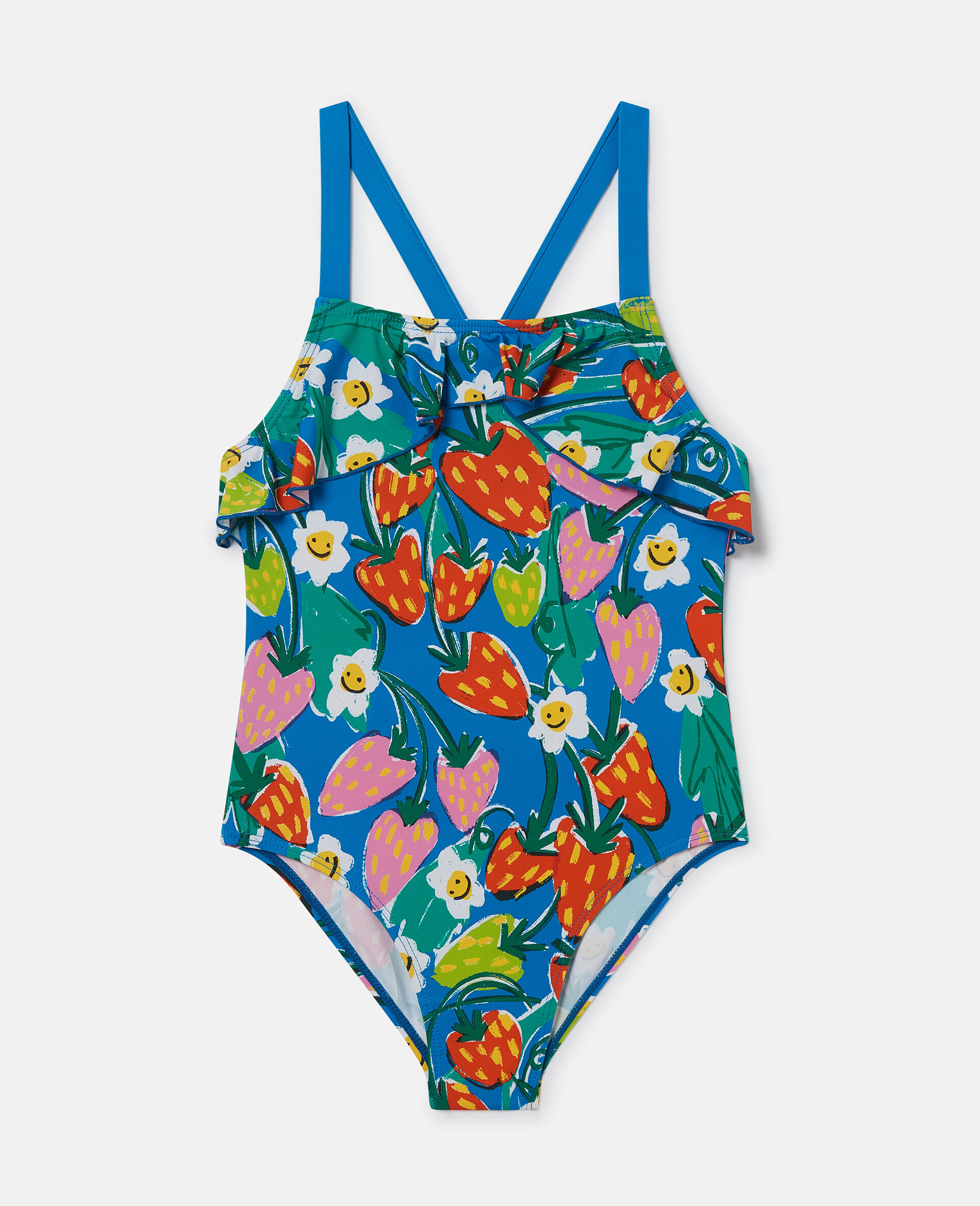 Strawberry Print Swimsuit-Green-large image number 0