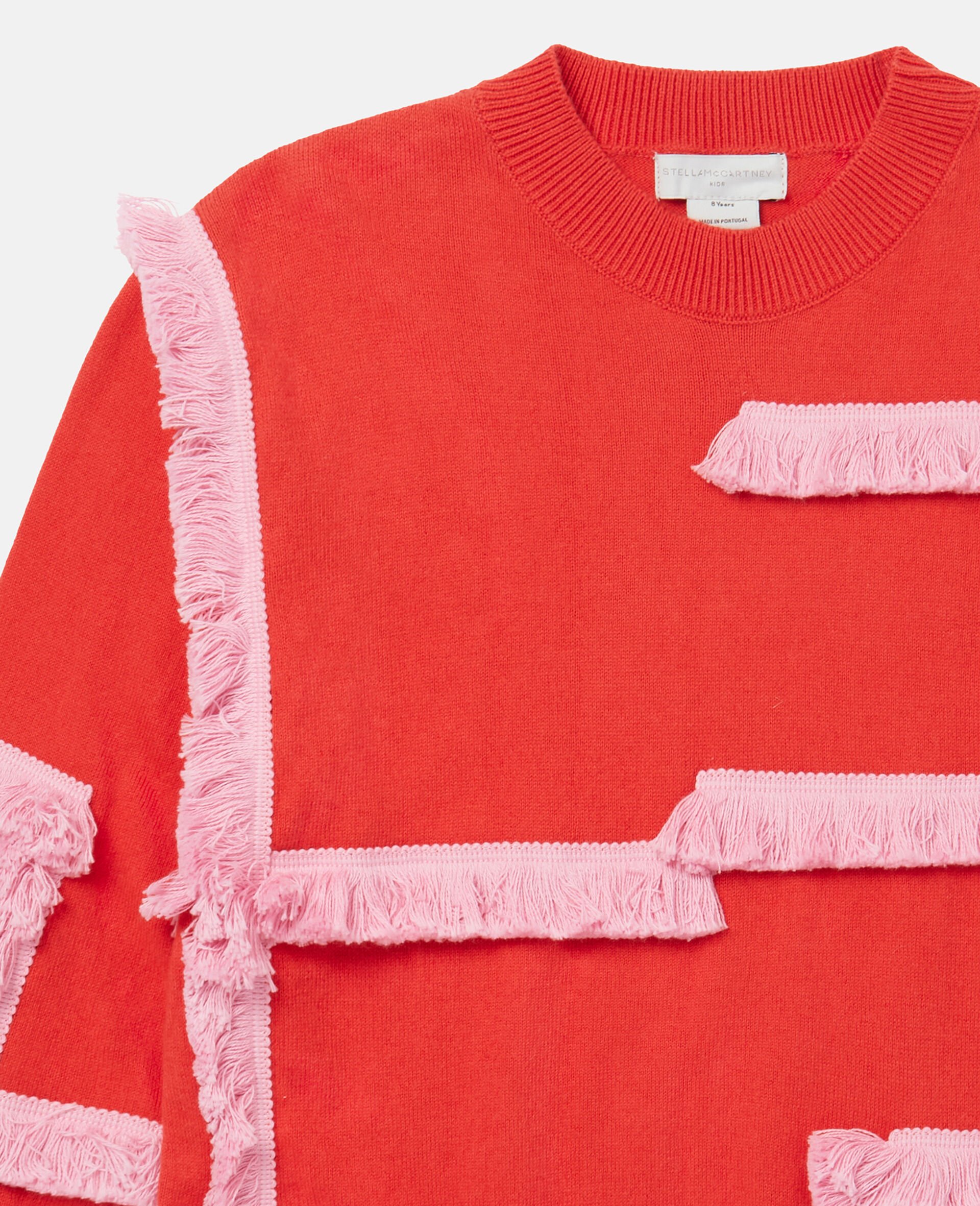 Fringed Lines Jumper-Red-large Fringed Lines Jumper-Red-large image number 1