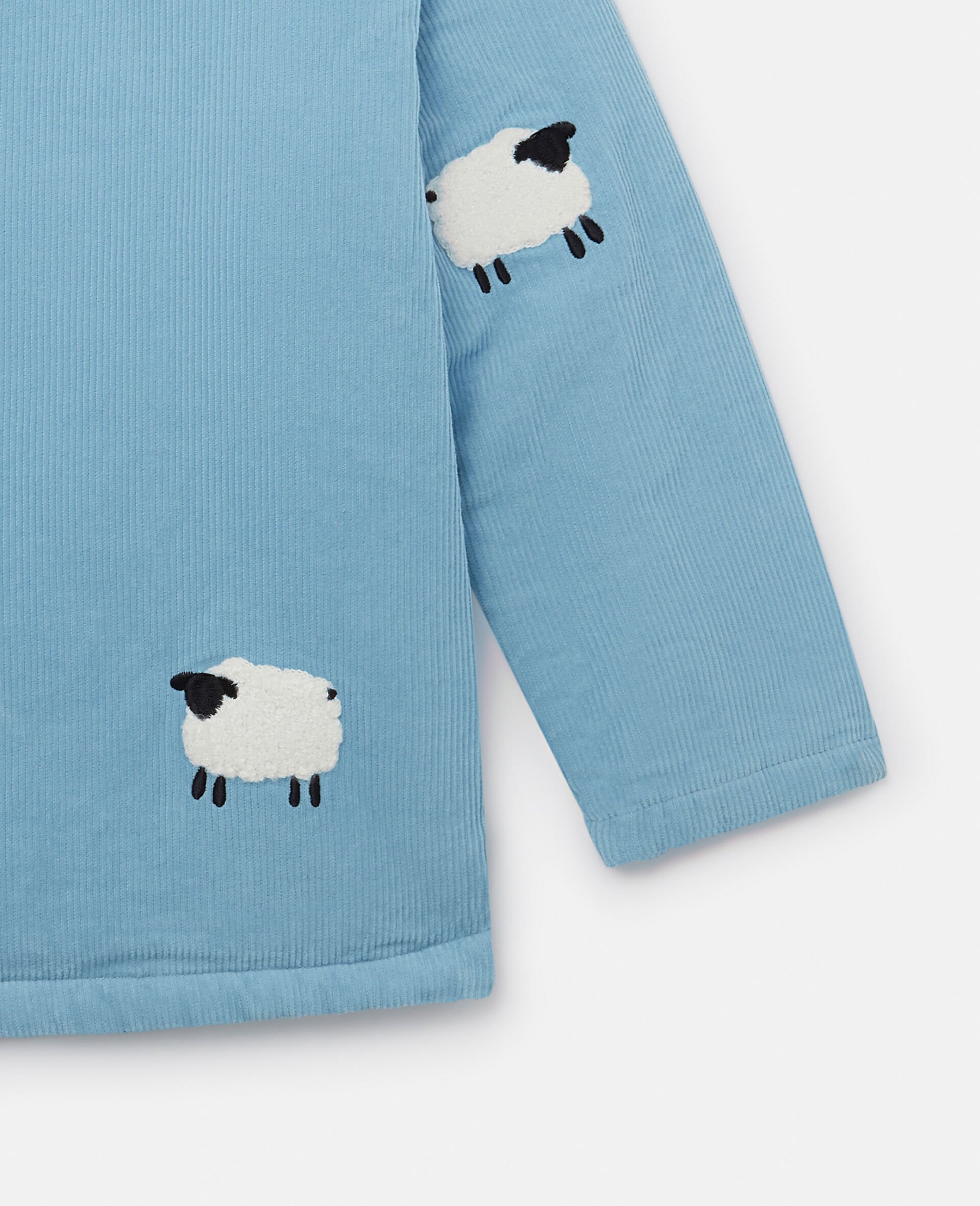 Sheep Pattern Denim Jacket-Blue-large Sheep Pattern Denim Jacket-Blue-large image number 3