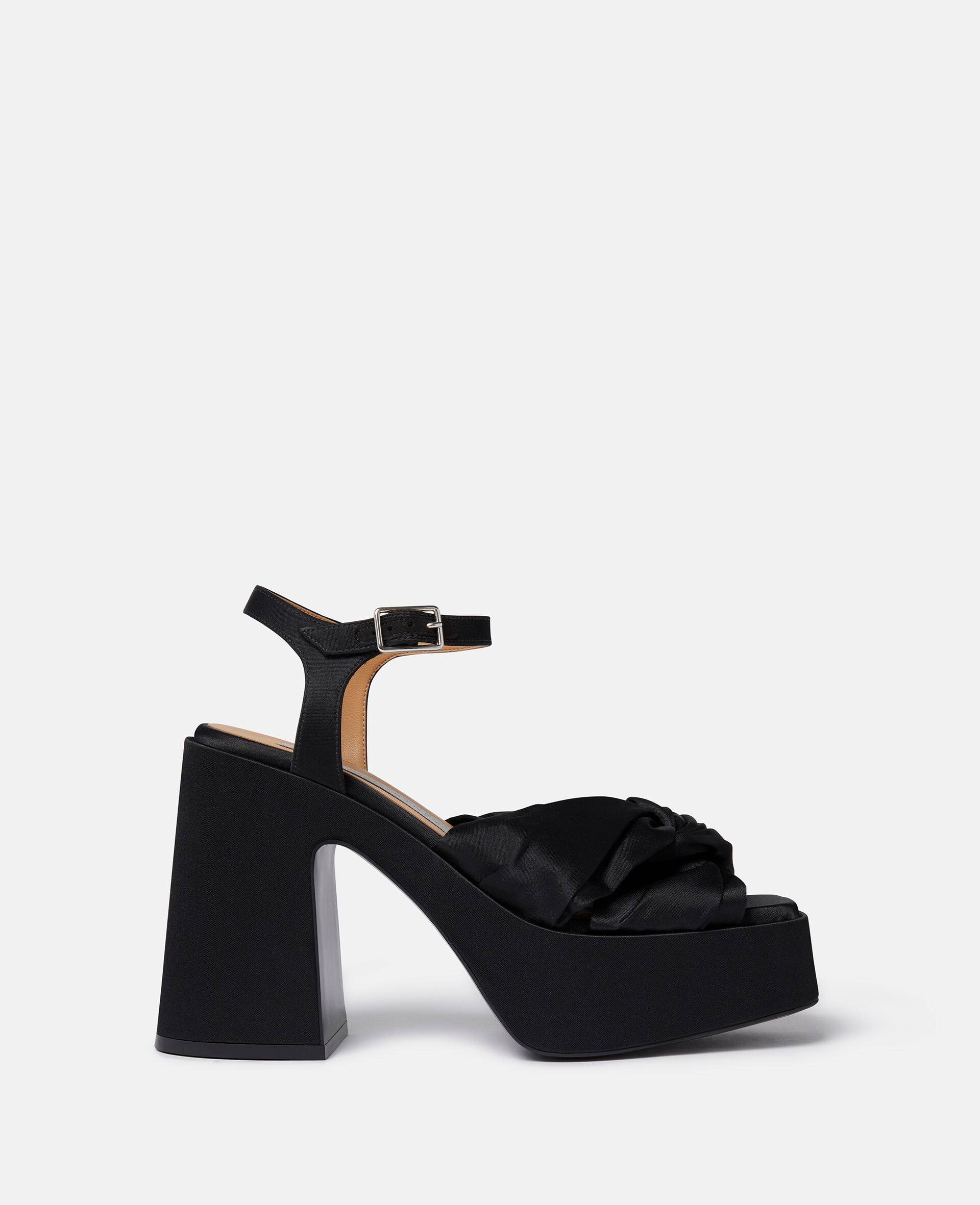 Skyla Buckle Platform Sandals-Black-medium