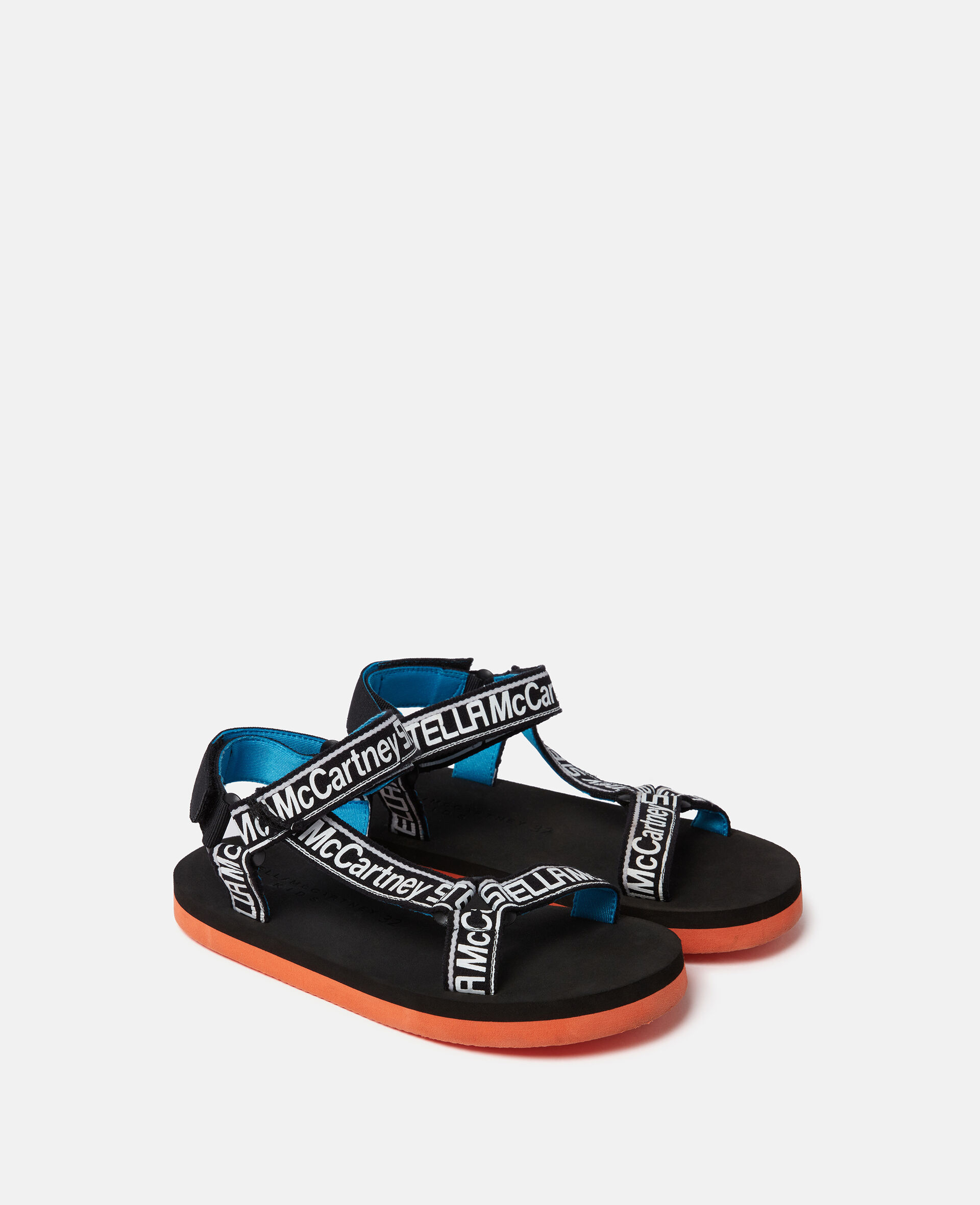 Stella Logo Tape Sandals-Black-large Stella Logo Tape Sandals-Black-large image number 1