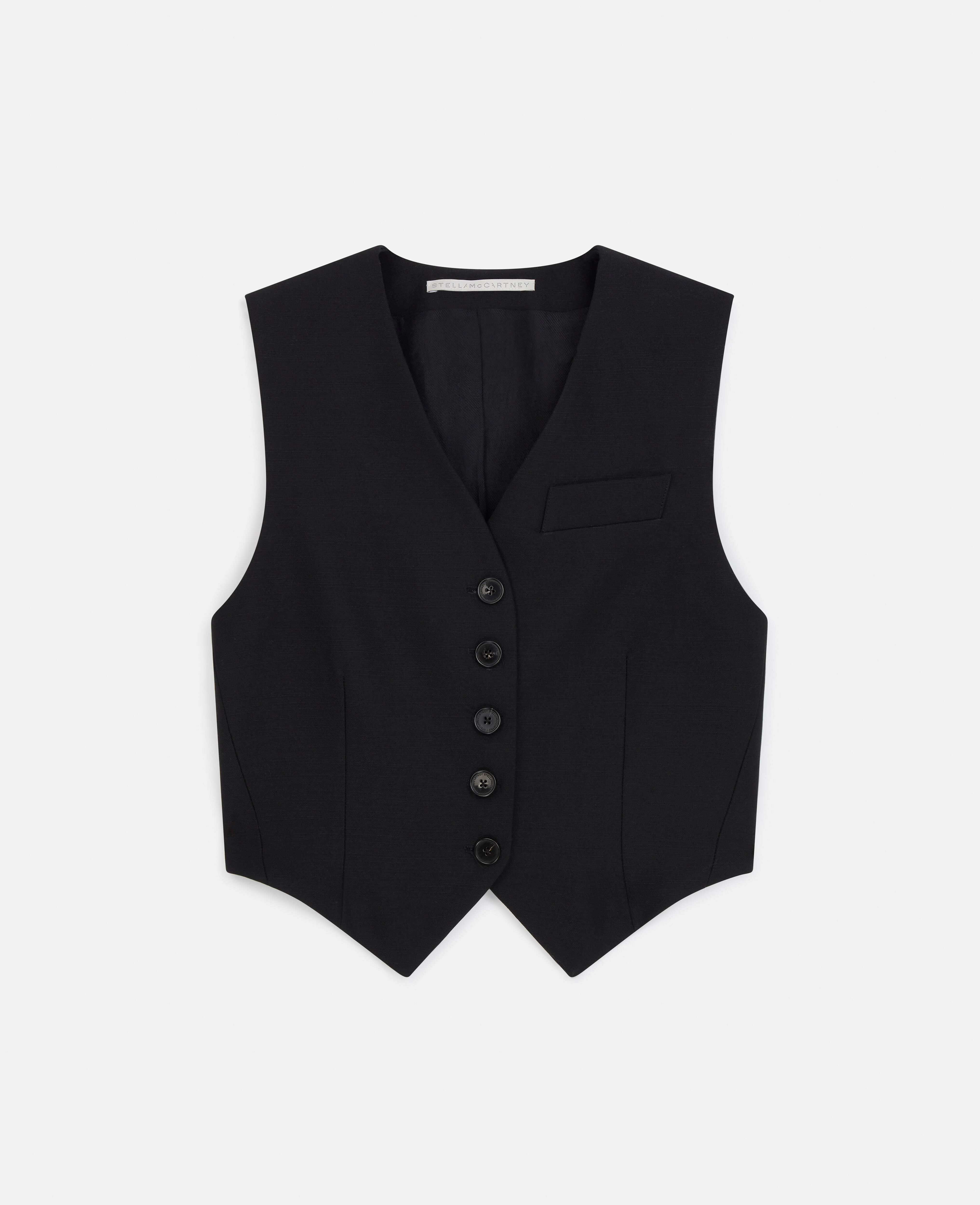 Women Black Cropped Waistcoat Stella McCartney ES