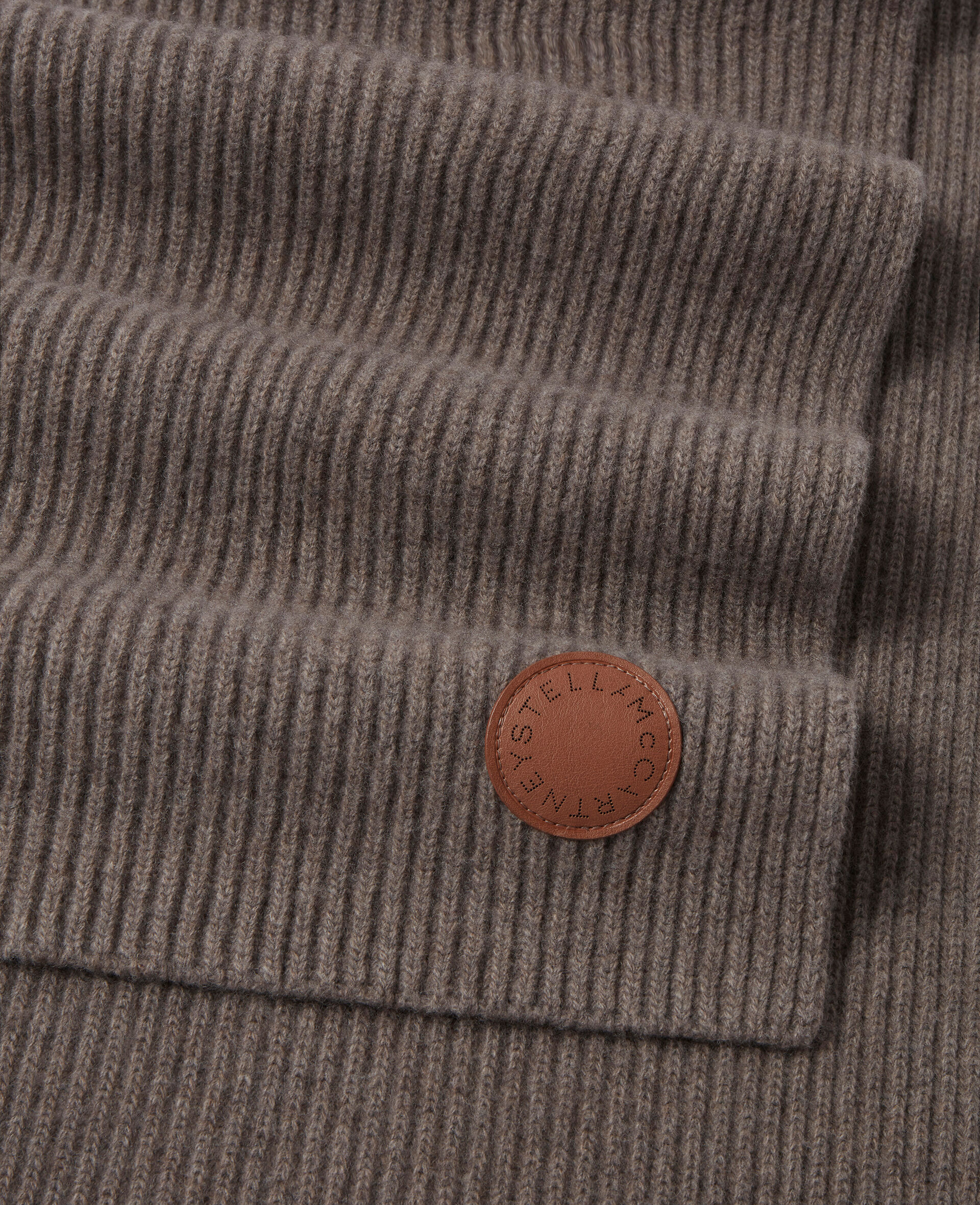 Ribbed Logo Scarf-Grey-large image number 1
