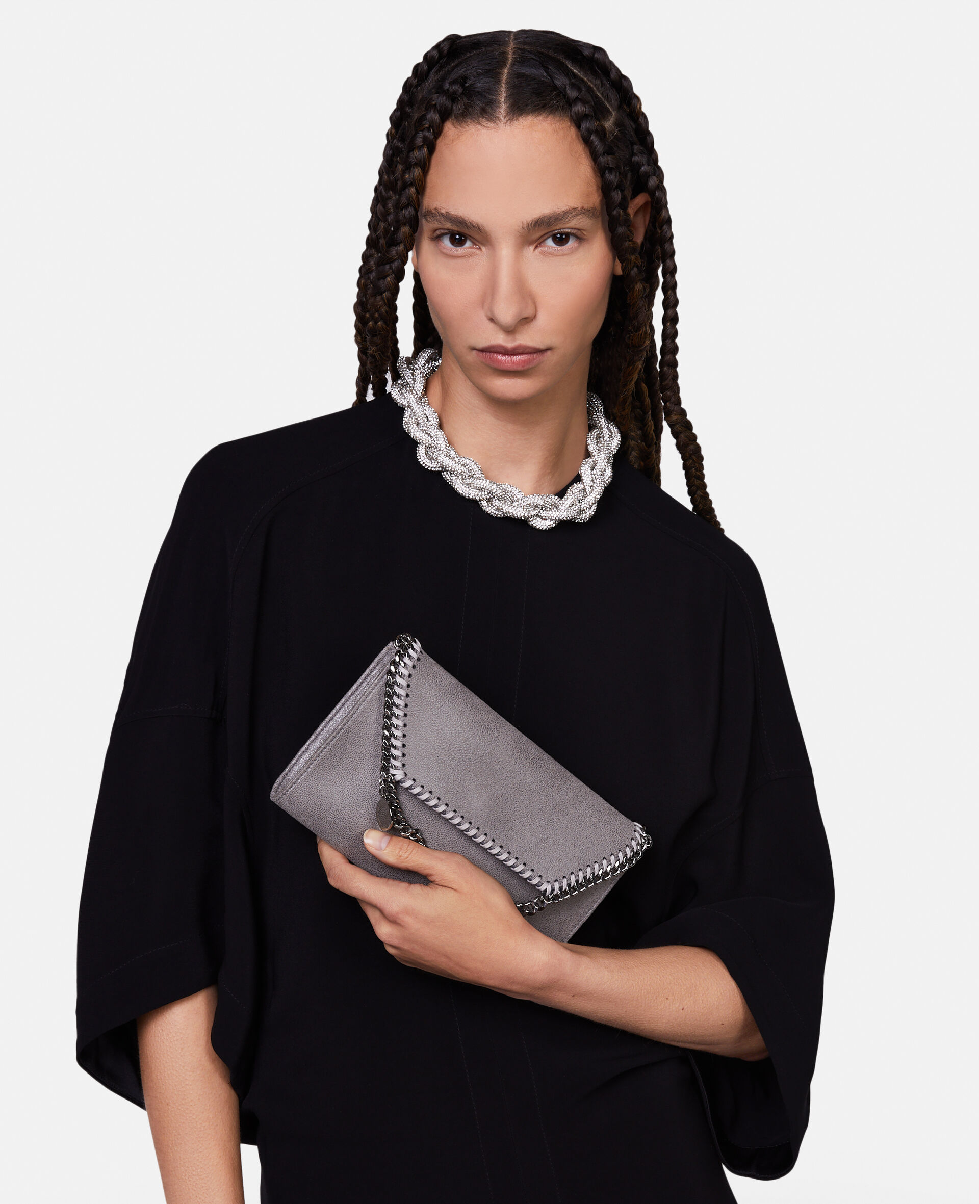 Falabella Wallet Crossbody Bag-Grey-model