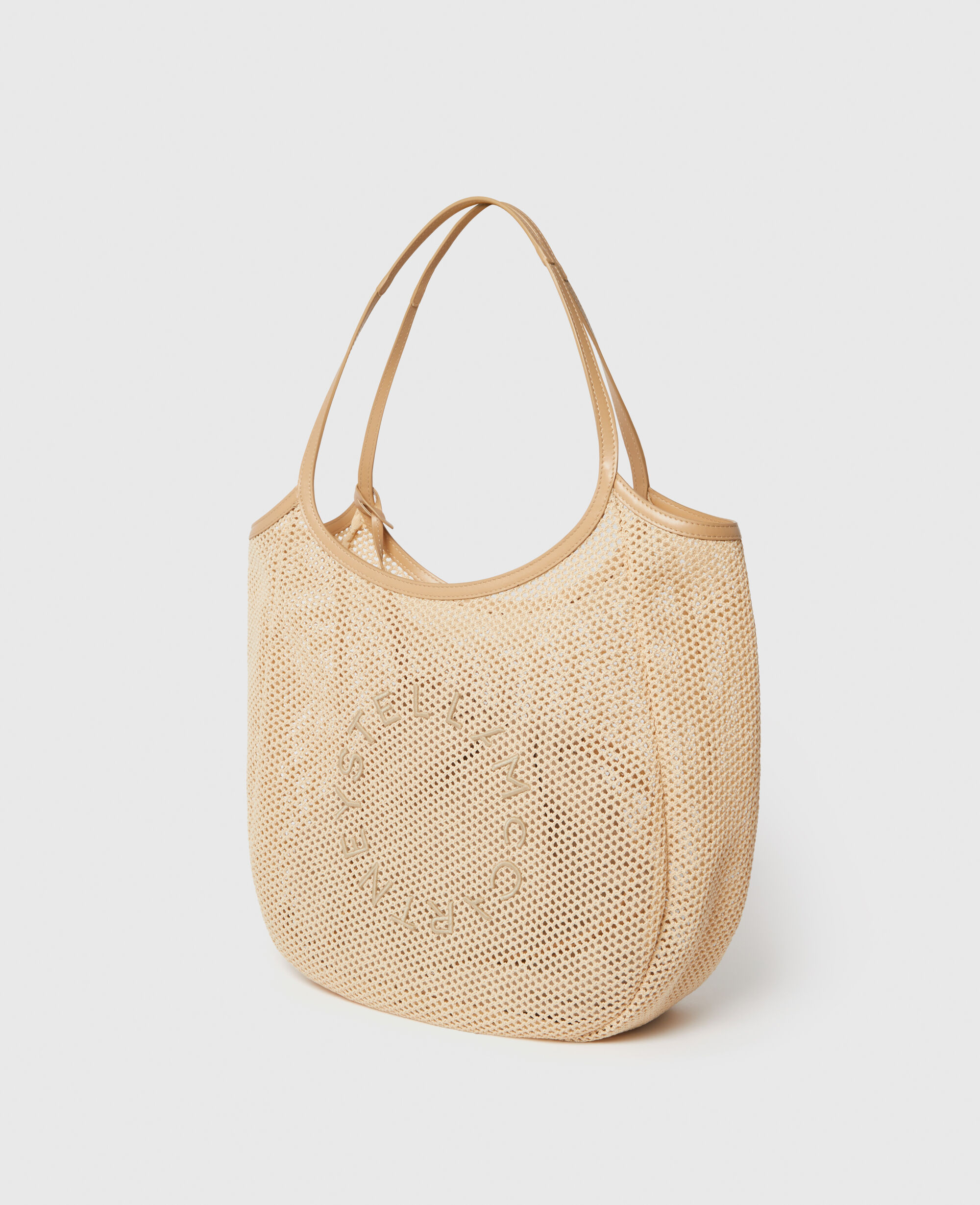 Women Beige Logo Mesh Hobo Bag | Stella McCartney US