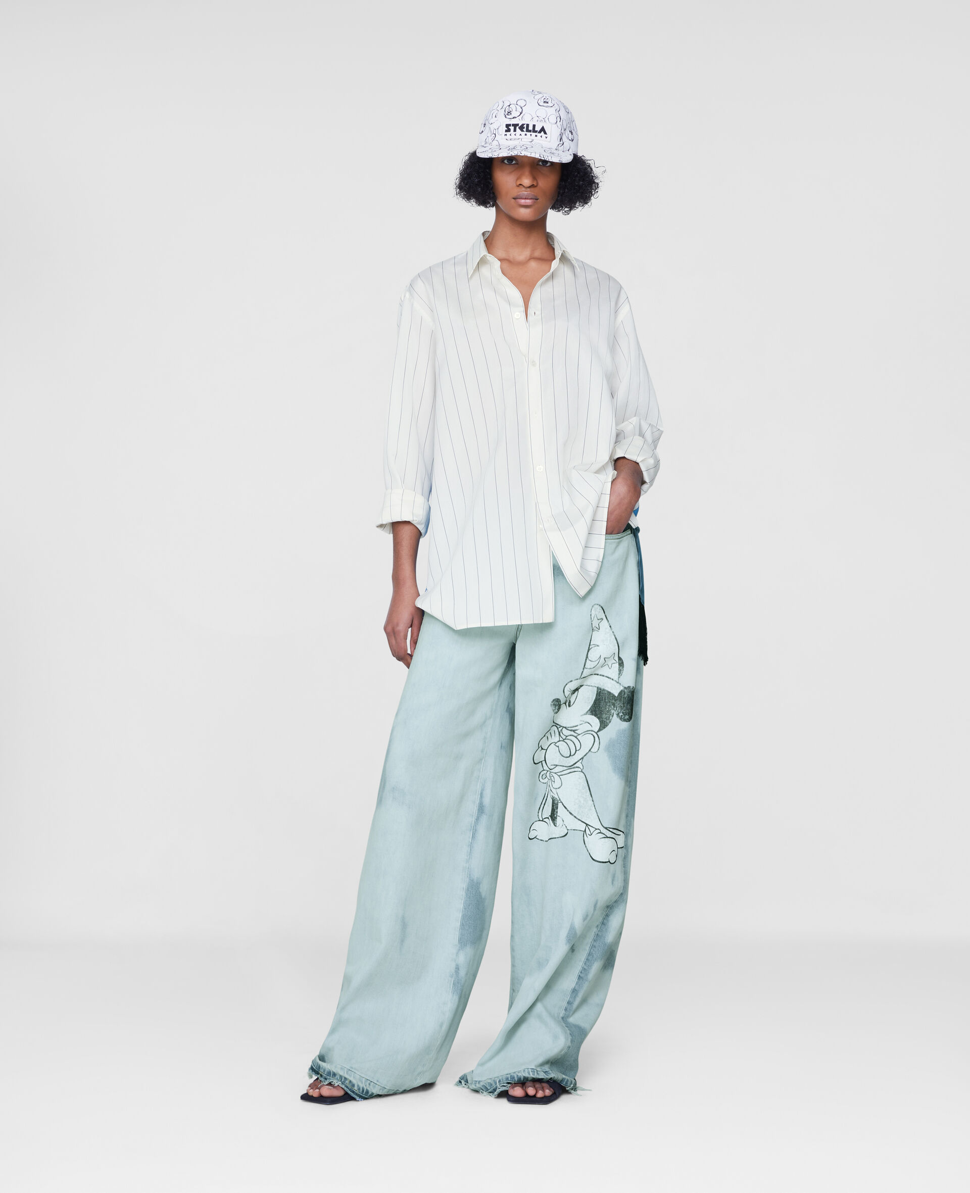 Pantalon en denim imprimé Fantasia Mickey-Bleu-large image number 1