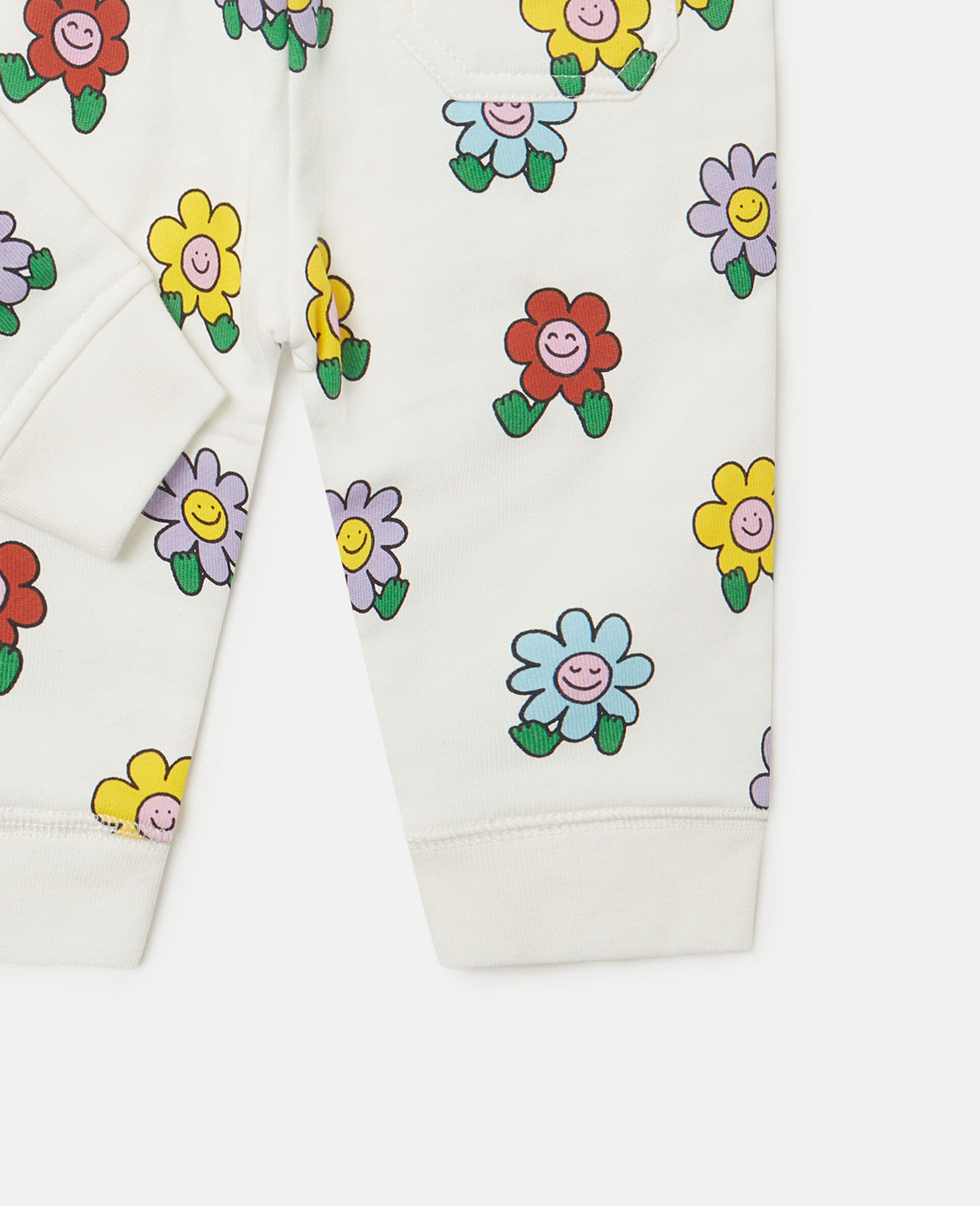 Flower Print Tracksuit Set-White-large image number 3