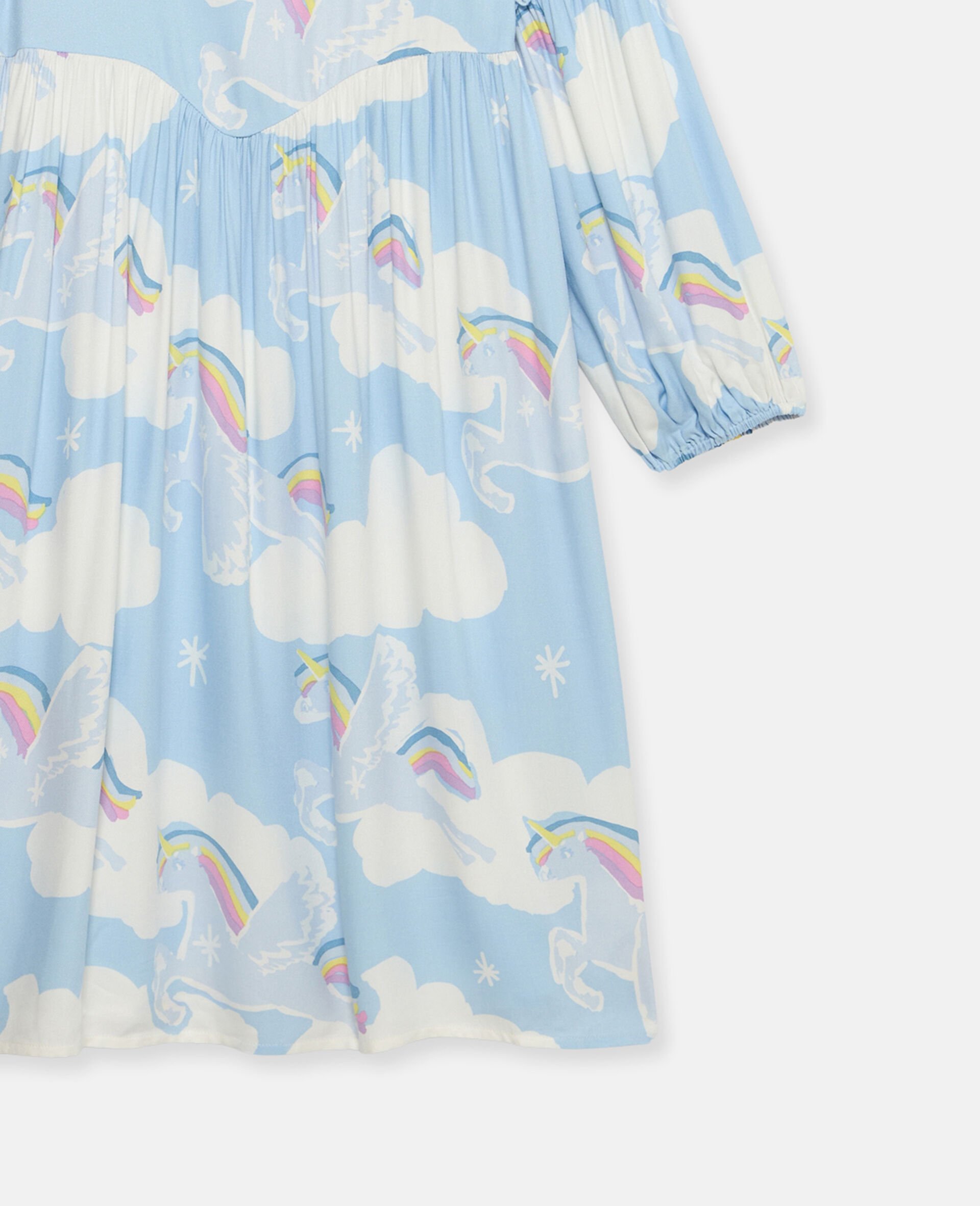 Rainbow Unicorn Cloud Print Skater Dress-Multicolour-large Rainbow Unicorn Cloud Print Skater Dress-Multicolour-large image number 2
