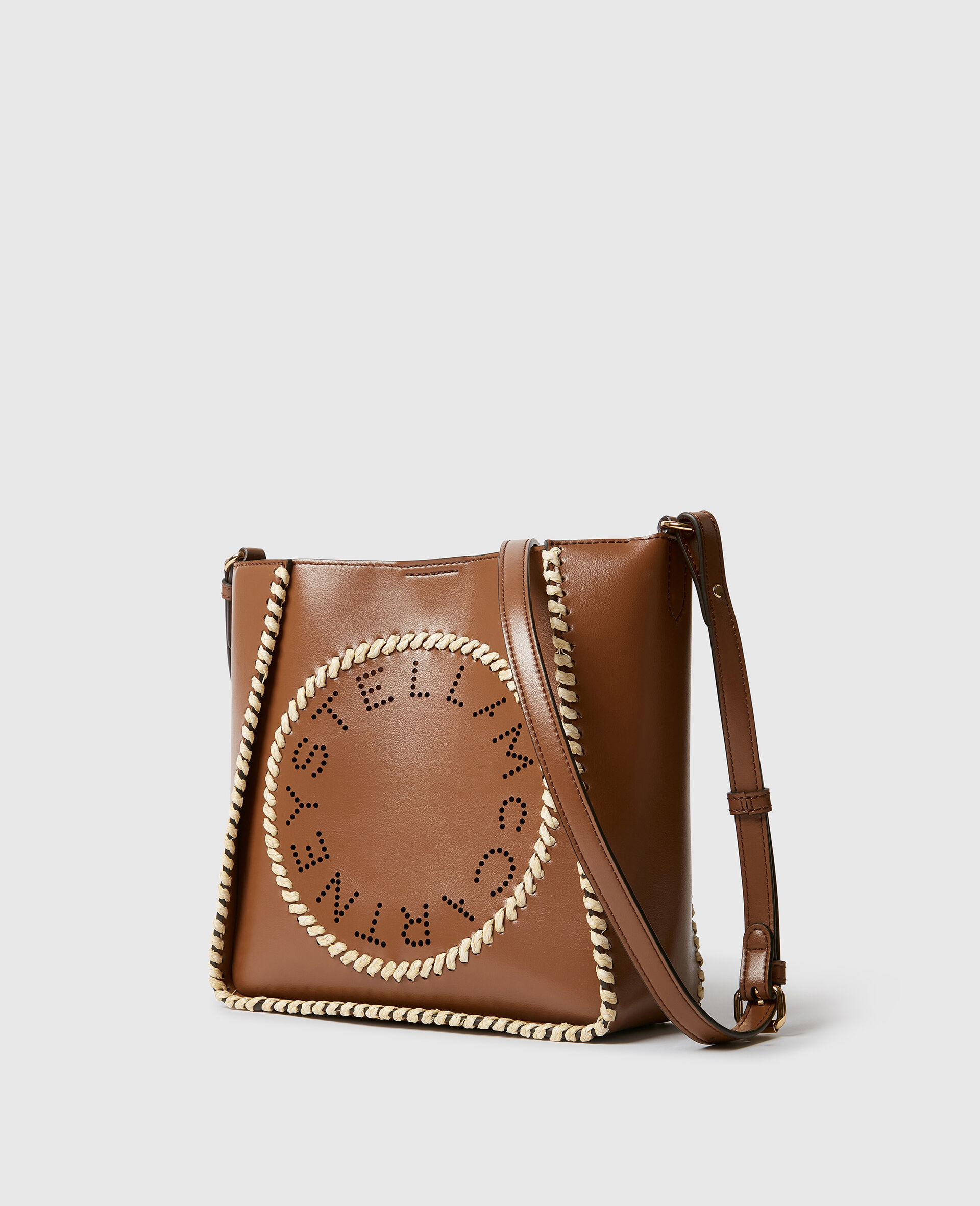 Umh&auml;ngetasche mit Raphiabastbesatz-Brown-large image number 2