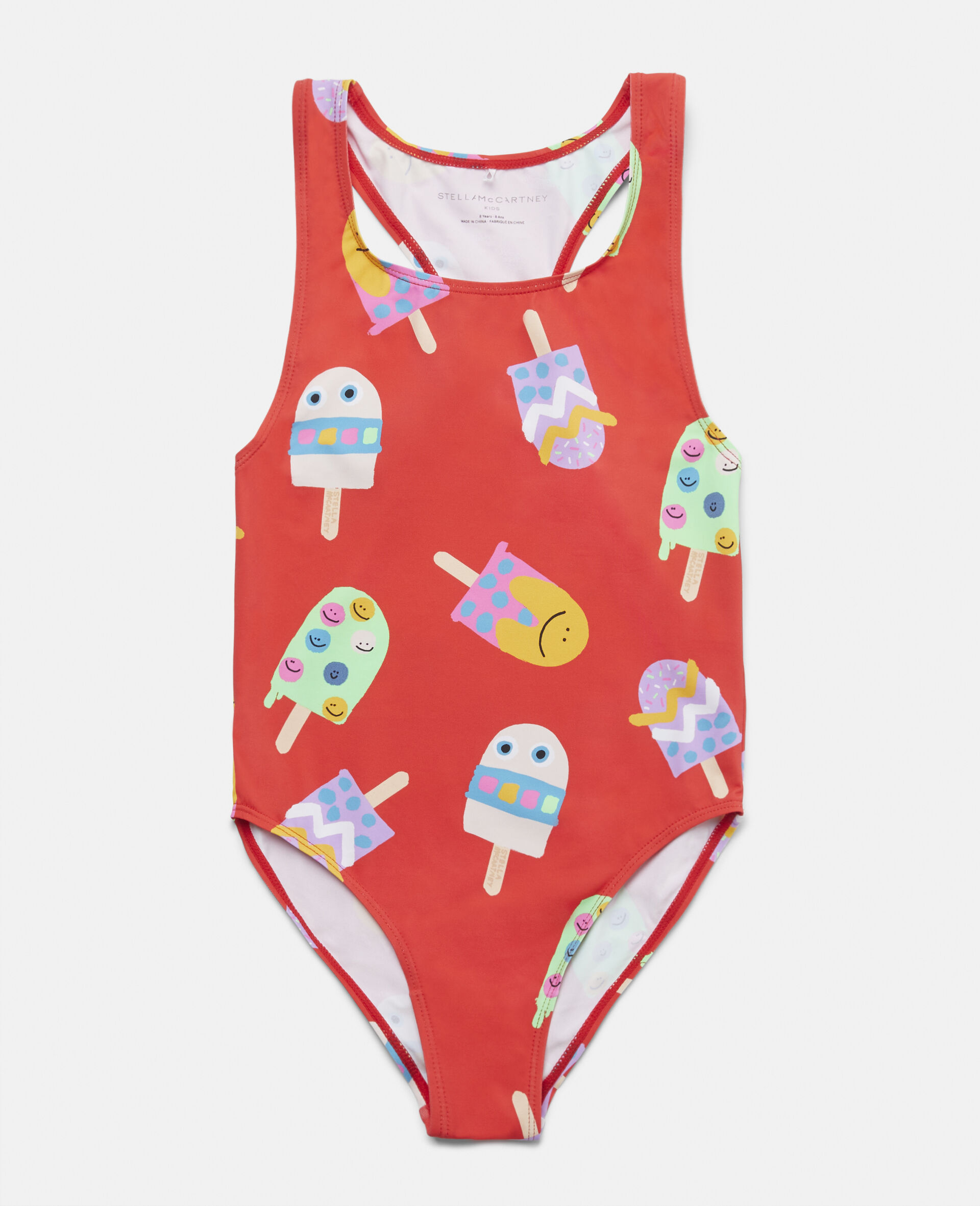 Ice Lolly Print Swimsuit-Red-large