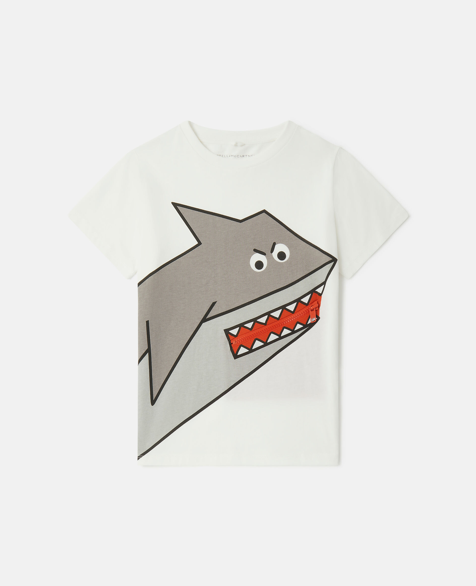 Shark Motif T-Shirt-Cream-medium