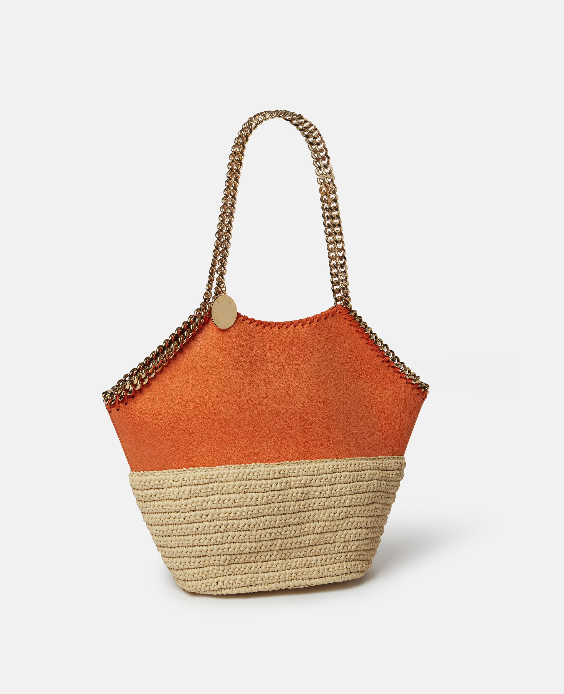 Falabella Raffia Medium Tote-Orange-large image number 1