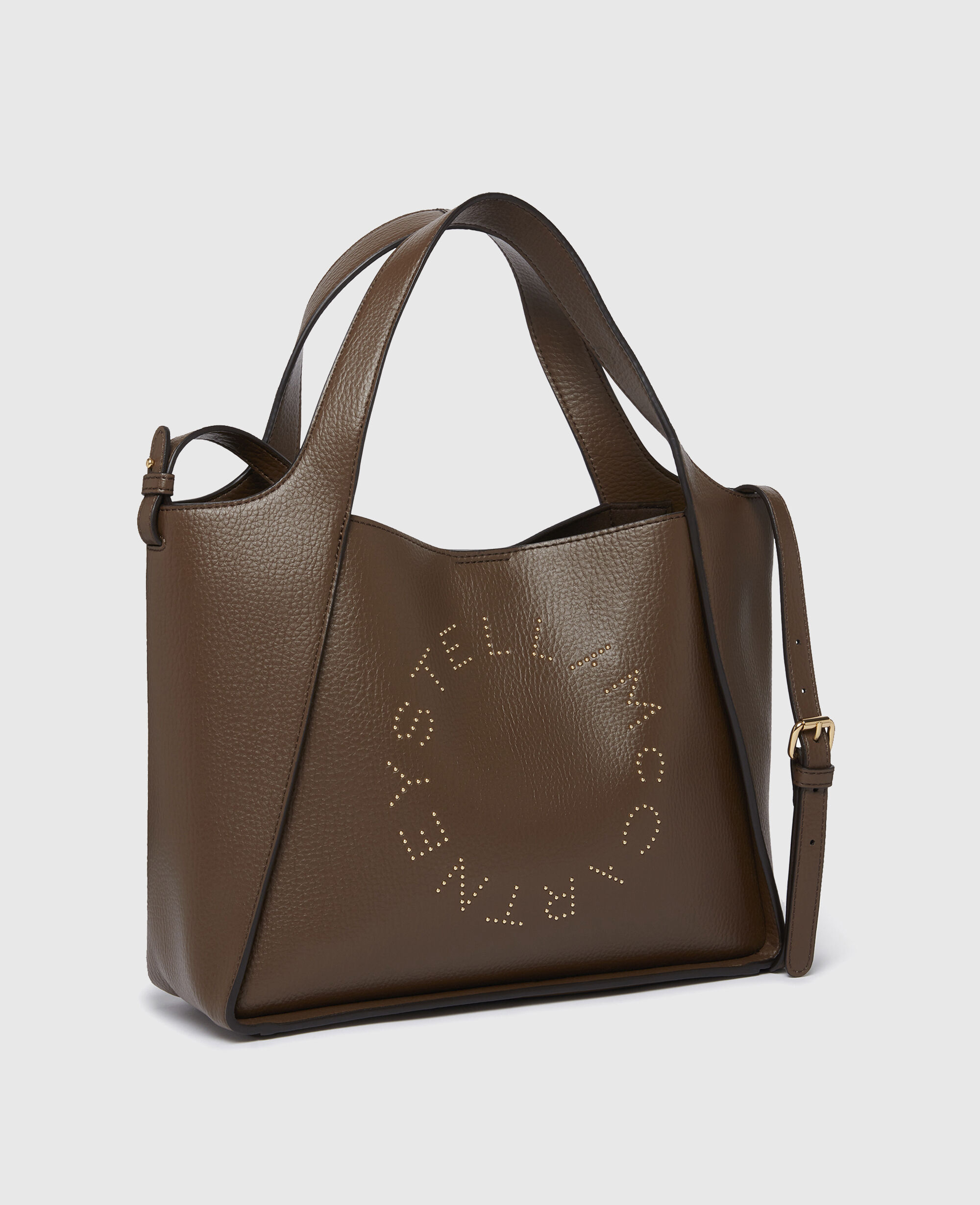 Women Chocolate brown Logo Top Handle Crossbody Tote Bag