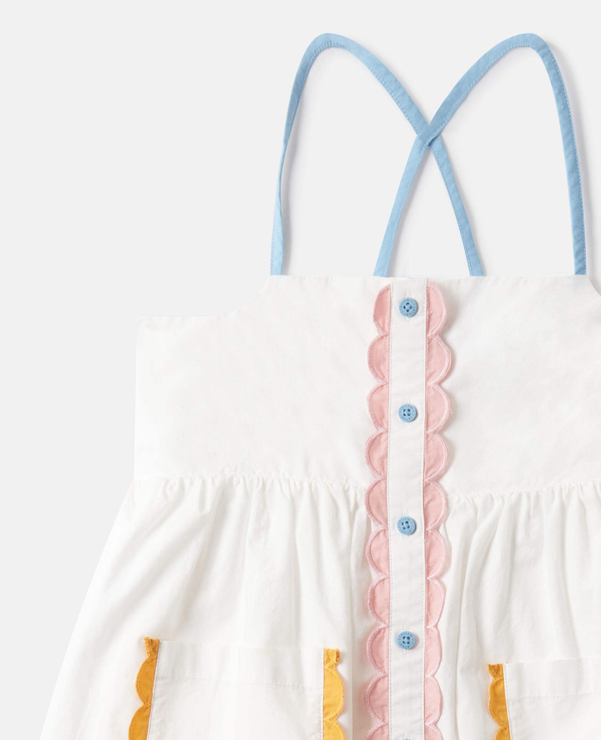 Utility Pocket Pinafore Dress-White-medium