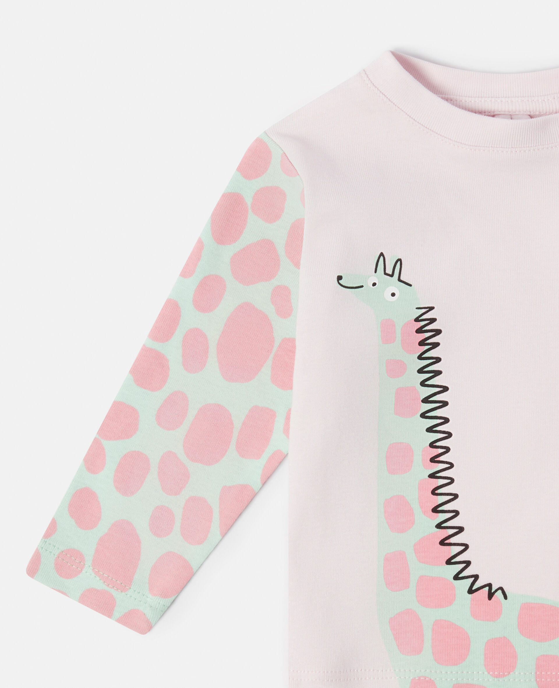 Giraffe Print Long Sleeve T-Shirt-Purple-large image number 1