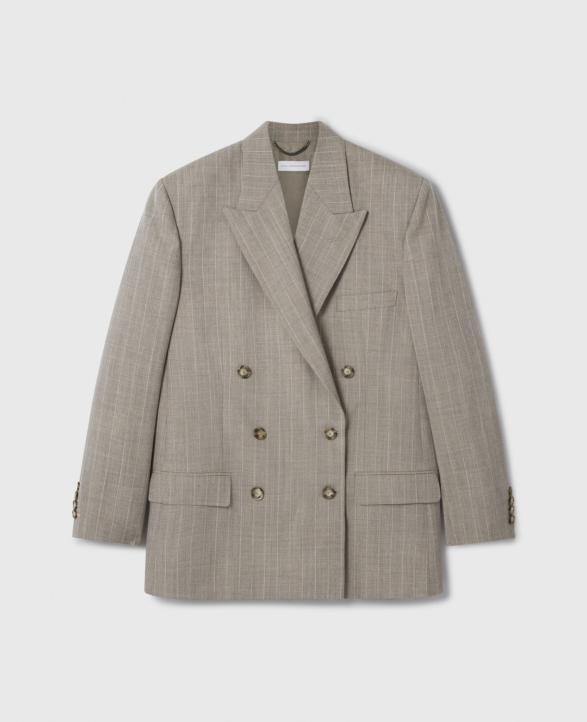 Oversized Double-Breasted Blazer-Grey-medium